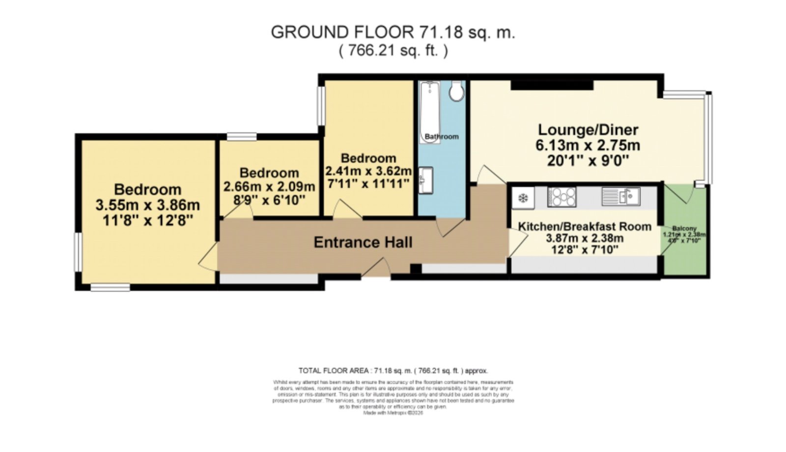 Flat 6, 11 Palm Bay Court,, Palm Bay Avenue, Margate floorplan