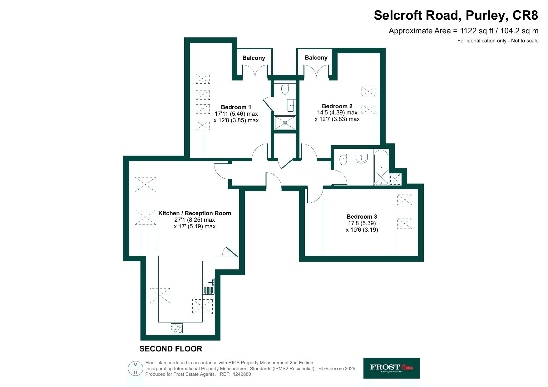 Flat 9, 63 Selcroft Road, Purley floorplan