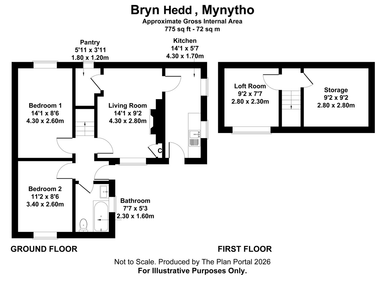 Bryn Hedd, Pwllheli floorplan