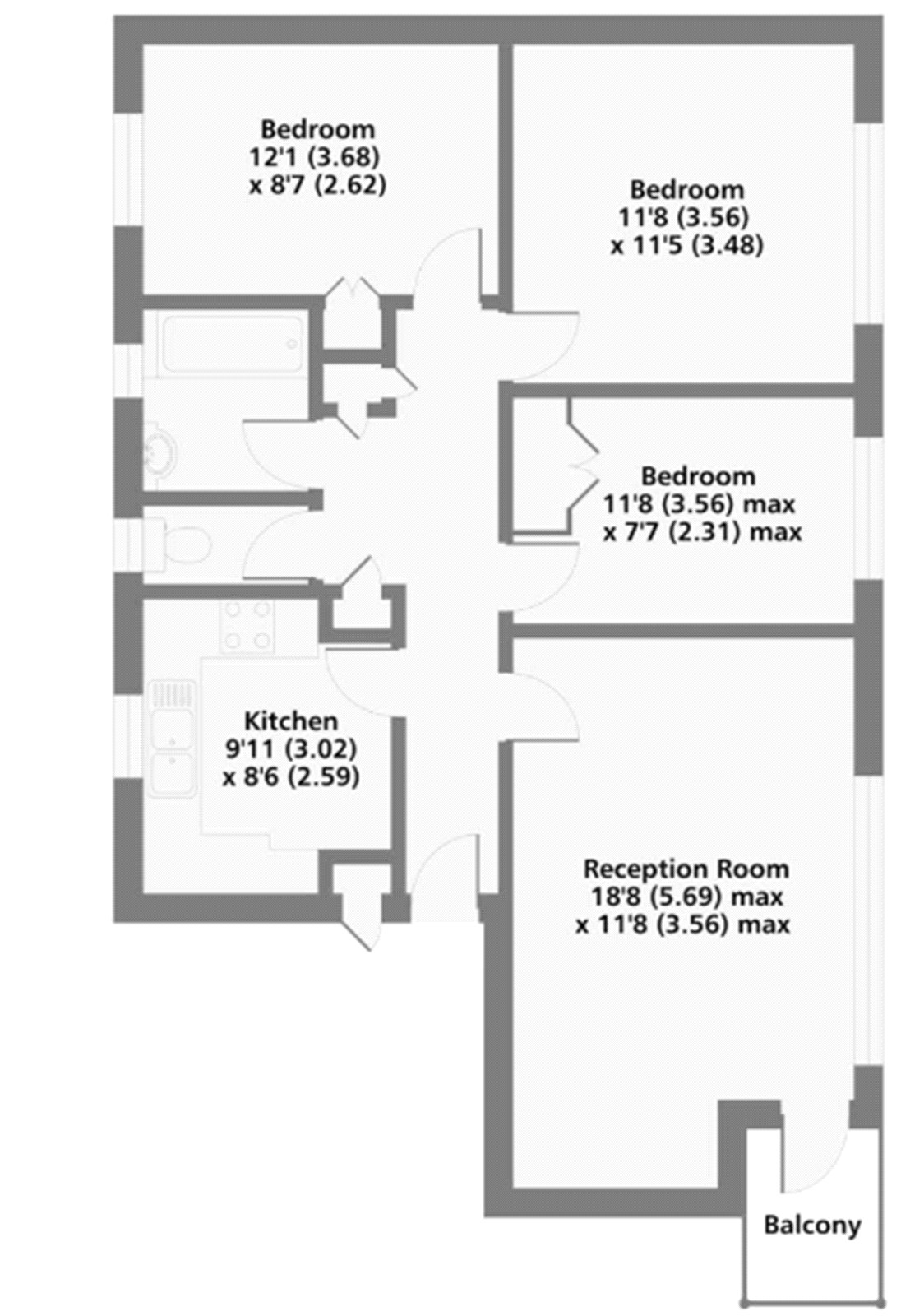 Flat 24, Squires Court,, Binfield Road, London floorplan