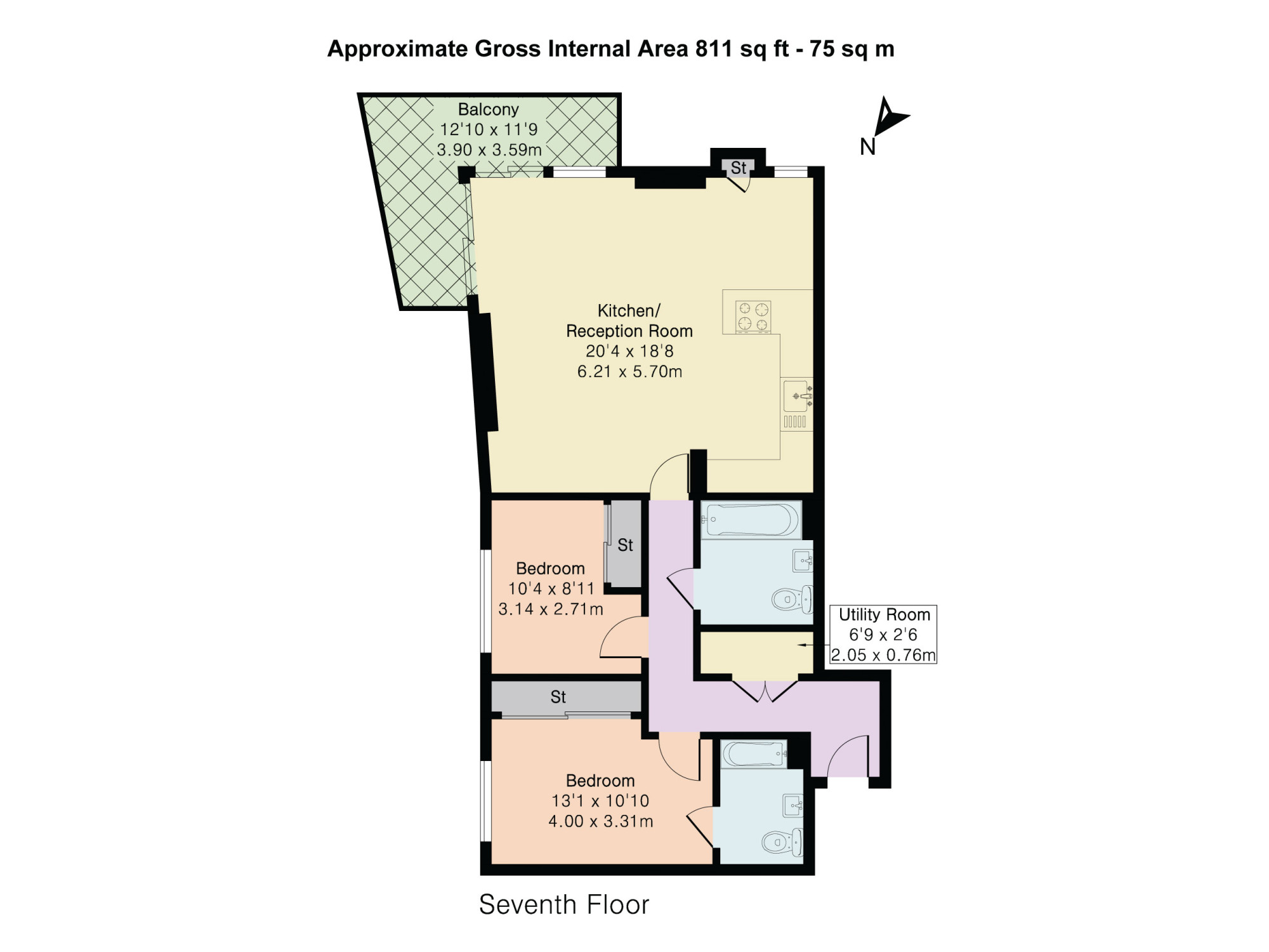 Flat 63, Kingfisher Heights, London floorplan