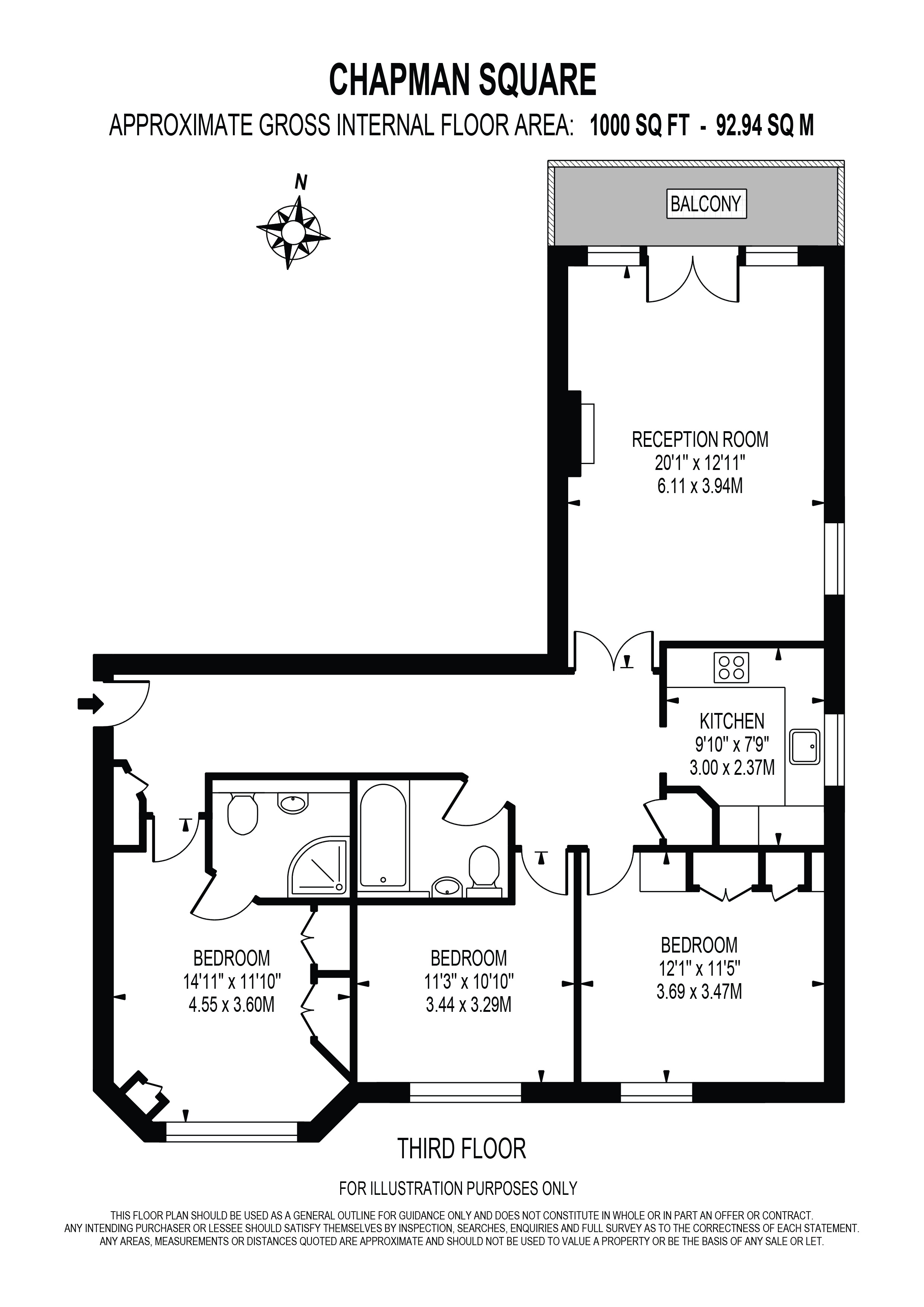 99, Chapman Square, London floorplan