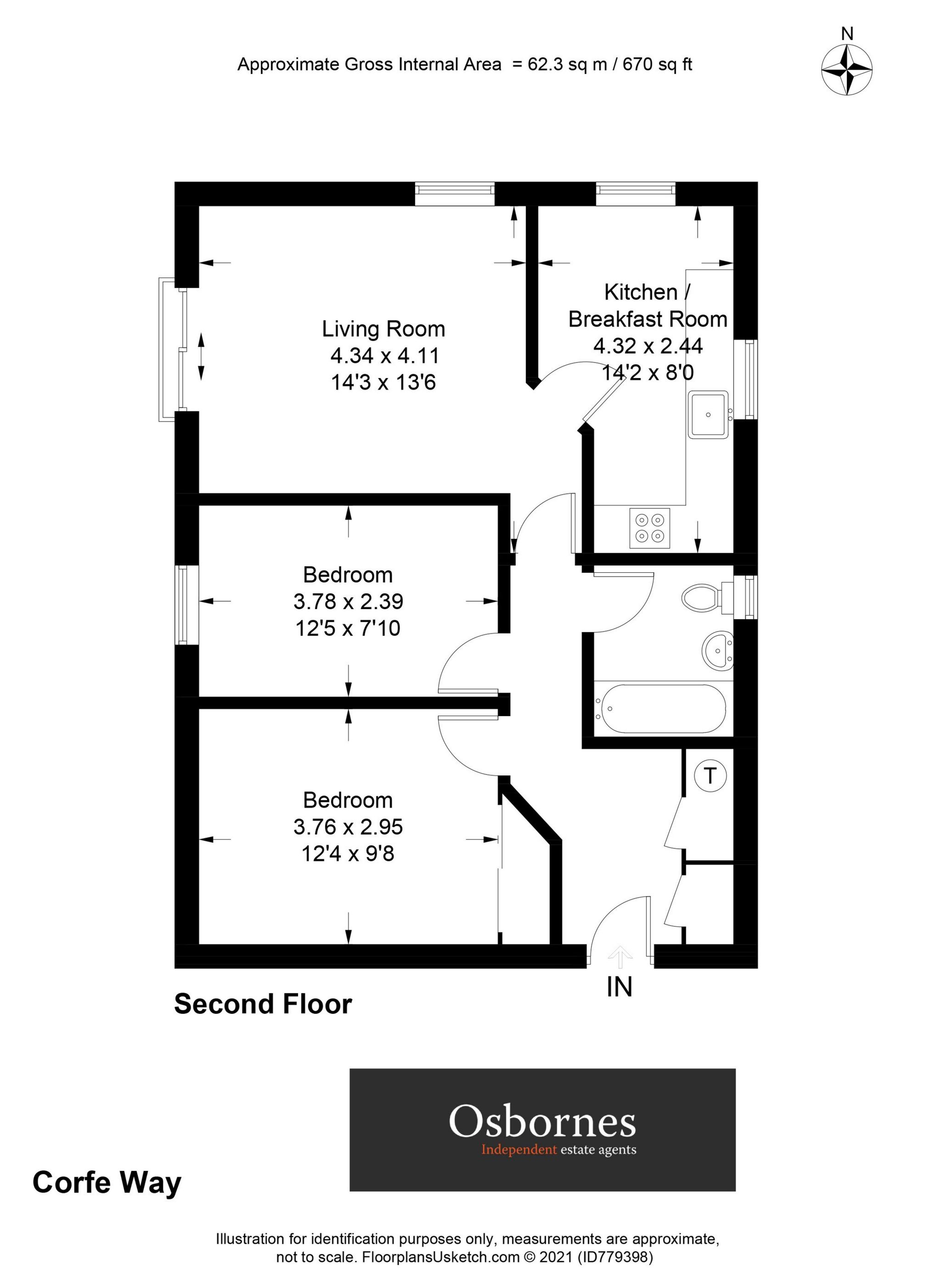 37, Corfe Way, Farnborough floorplan