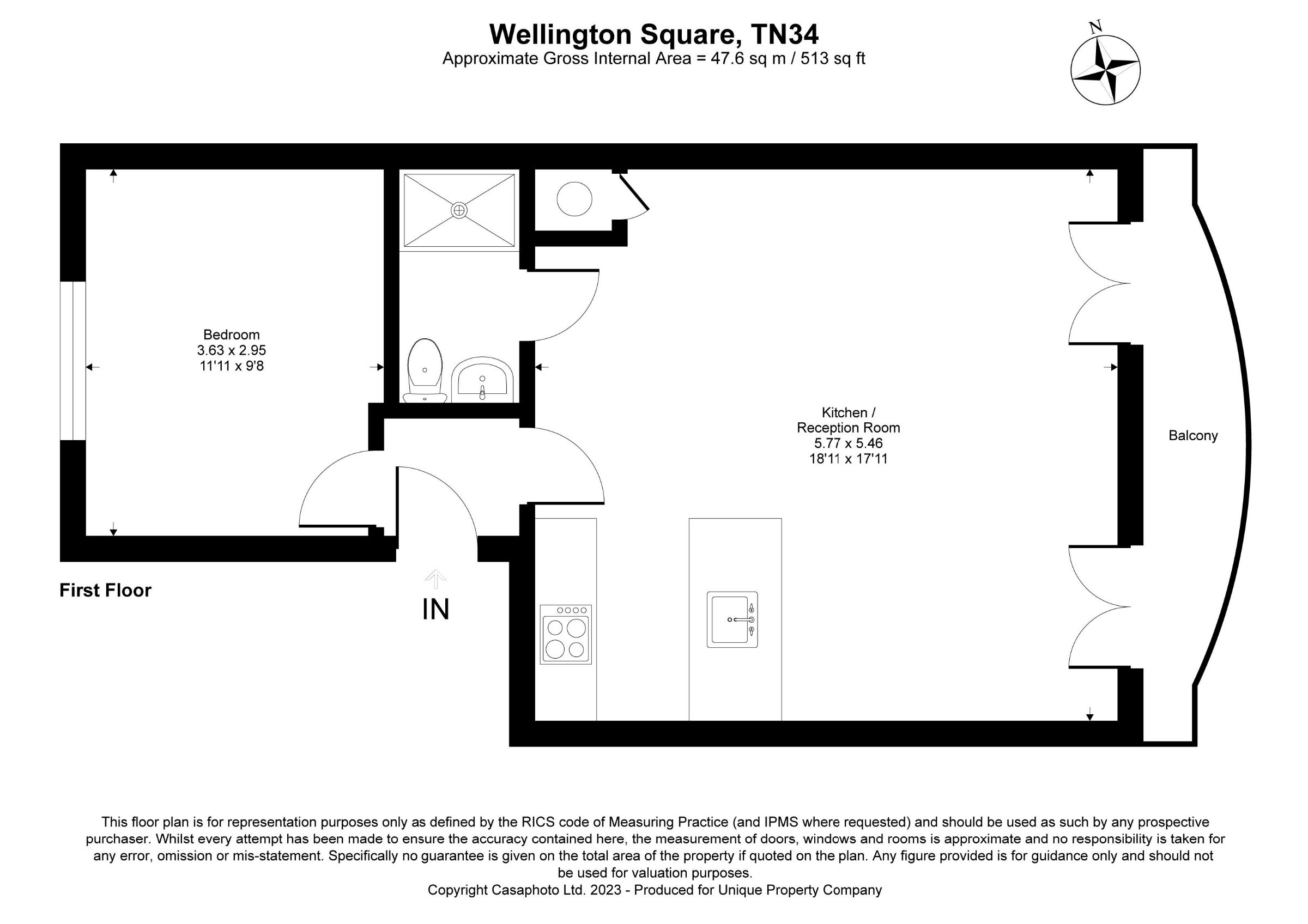 Wellington Square, Hastings TN34, 1 bedroom flat for sale 65152796