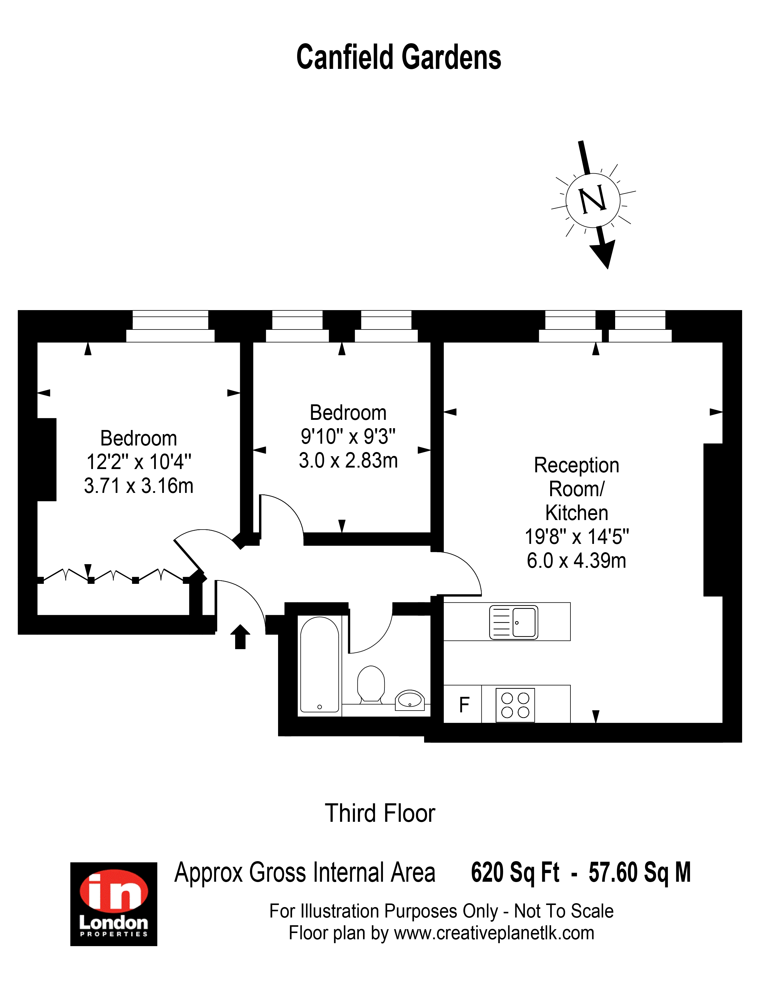 2 Bedrooms Flat to rent in Canfield Gardens, South Hampstead NW6