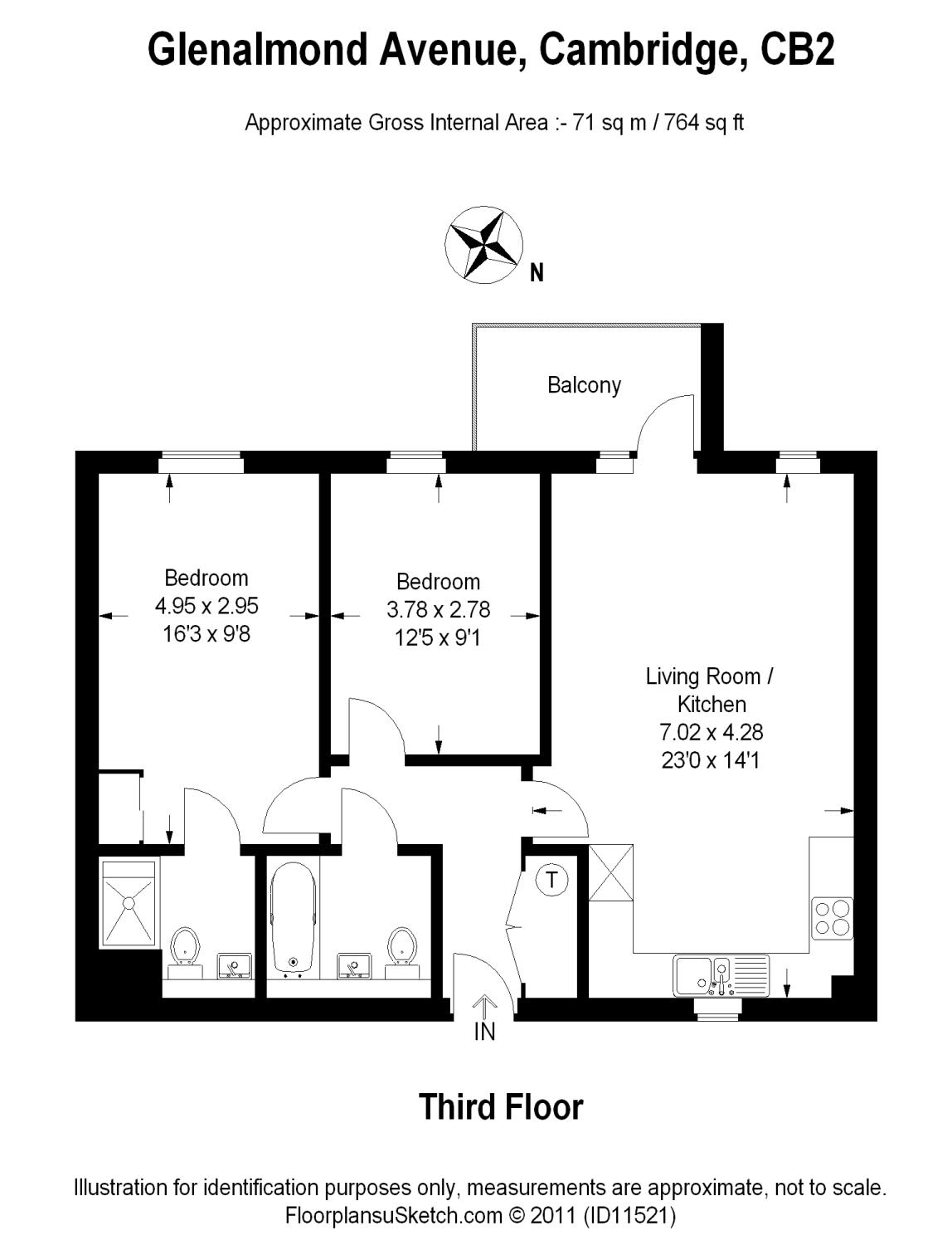 2 Bedrooms Flat to rent in Glenalmond Avenue, Cambridge CB2