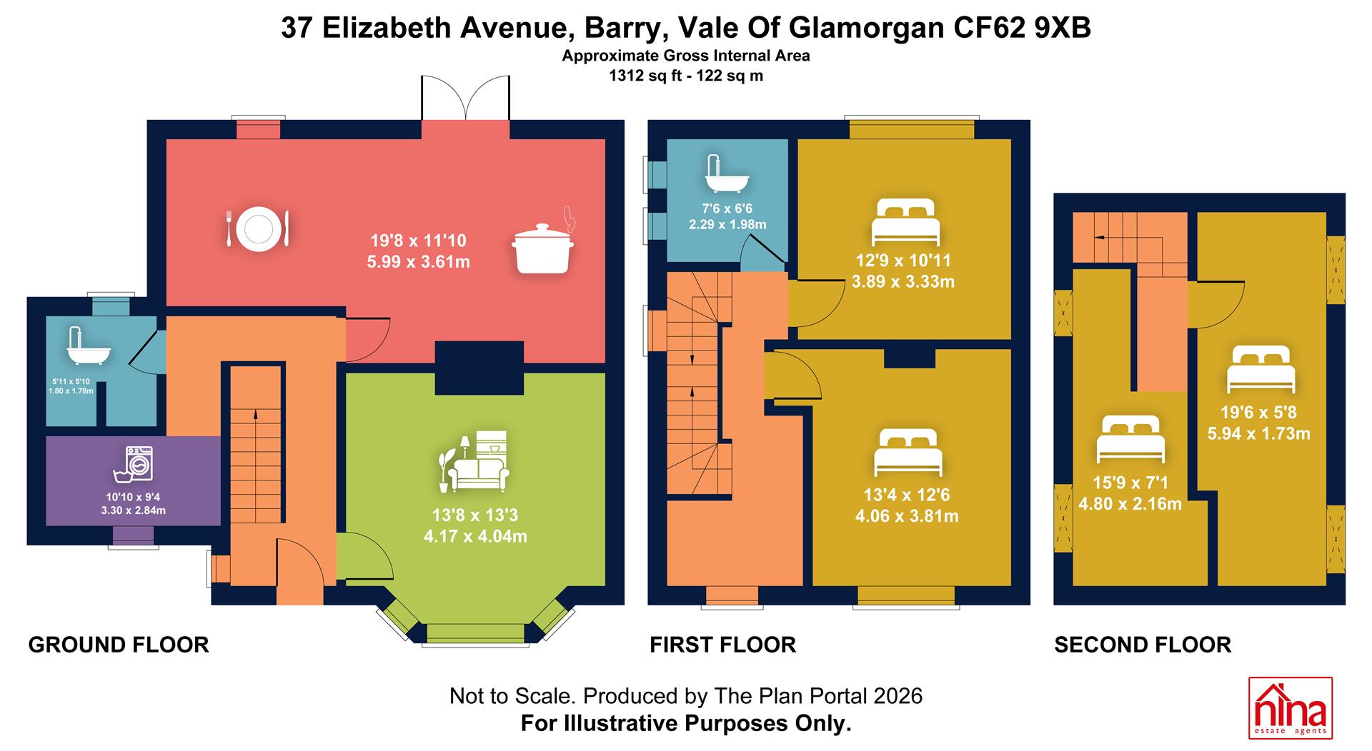 37, Elizabeth Avenue, Barry floorplan