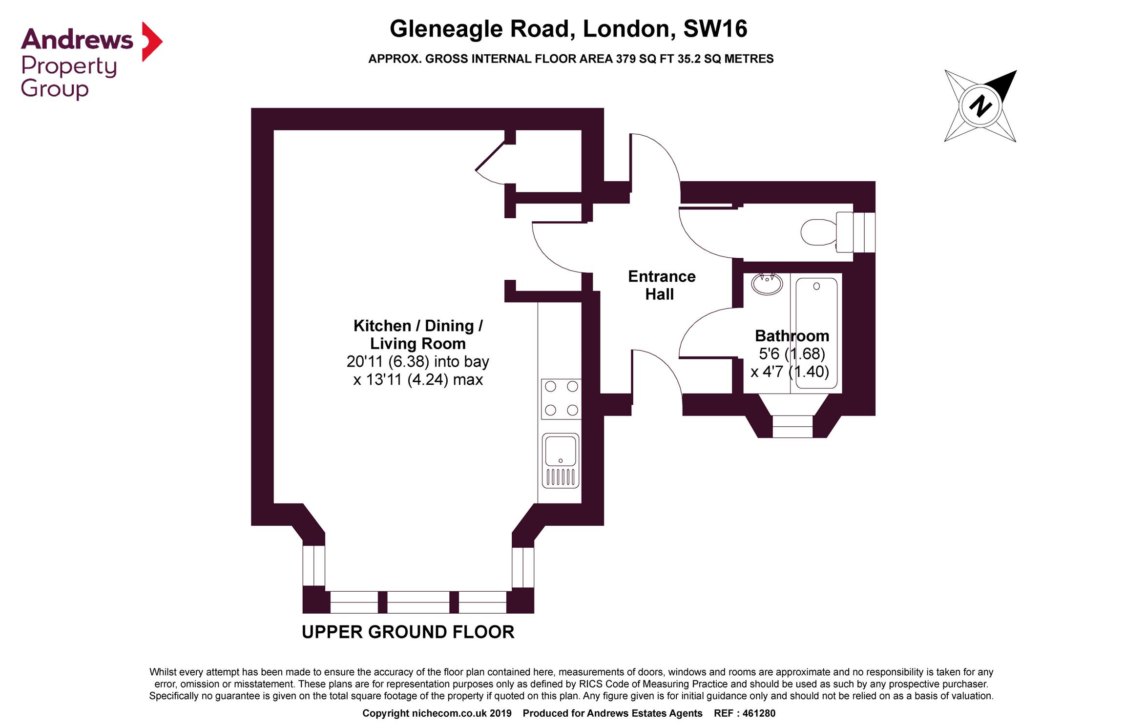 1 Bedrooms Flat for sale in Gleneagle Road, London SW16