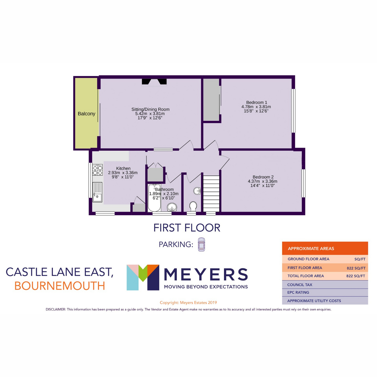 Flat Flat 3, Whitmoor House, 958 Castle Lane East, Bournemouth floorplan