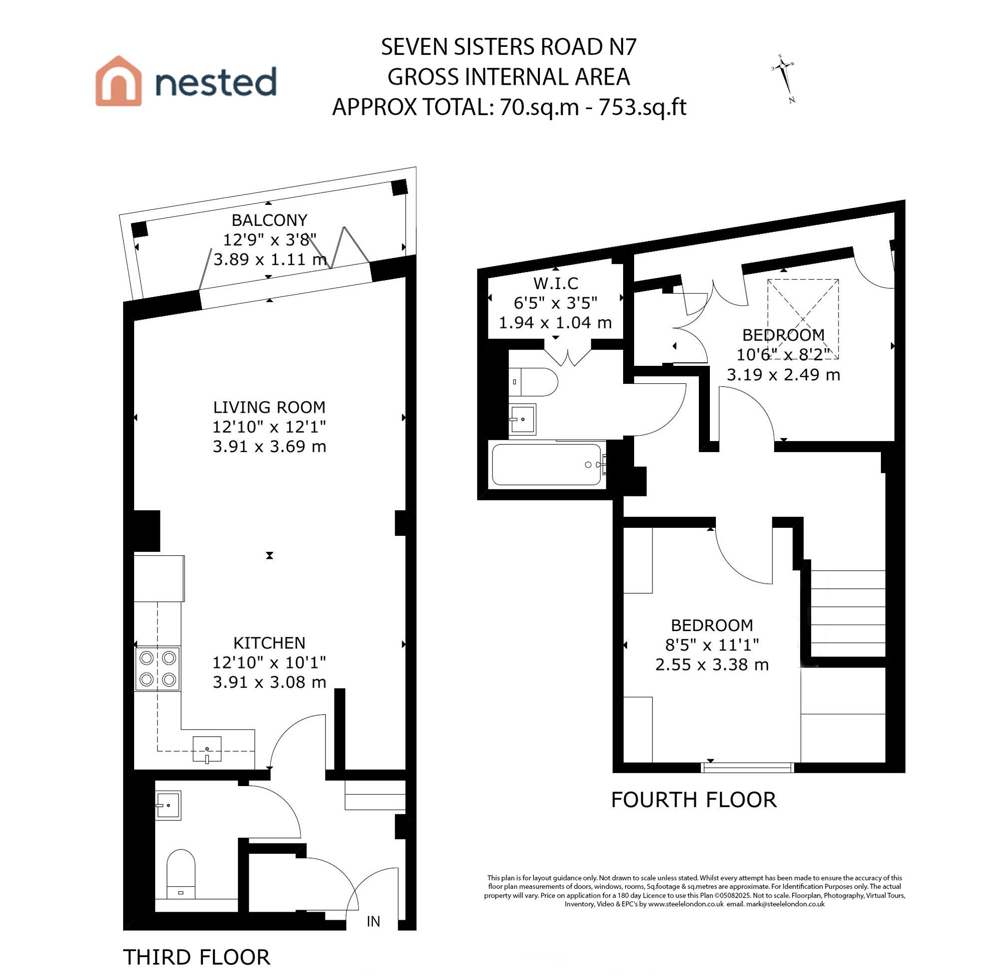 Flat 7, 103A Seven Sisters Road, London floorplan
