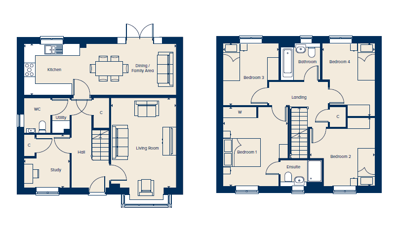 Plot 57, The Warley,, The Warley, Arden Oaks, Essex floorplan