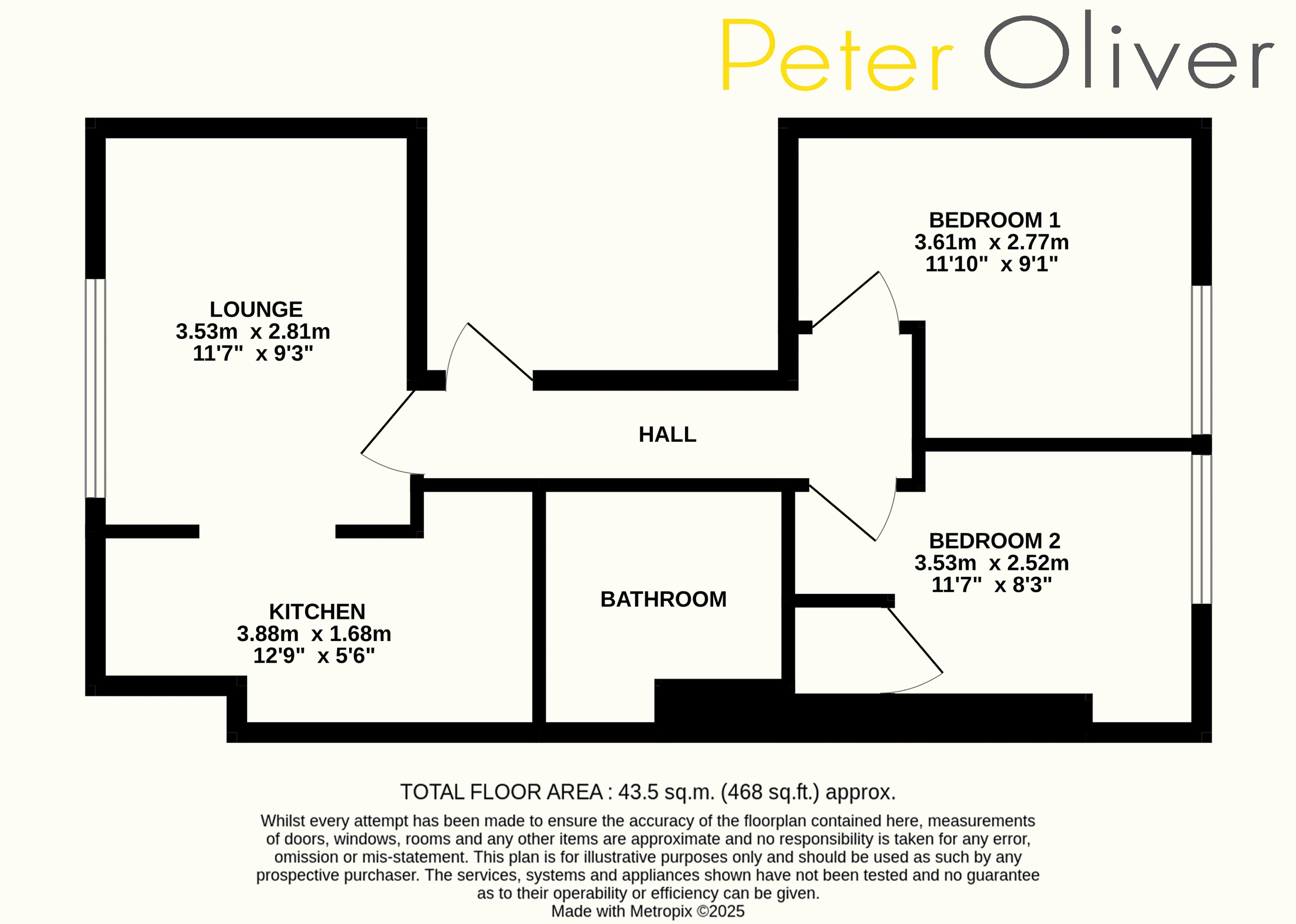 Flat 3, 5 The Broadway, Crowborough floorplan