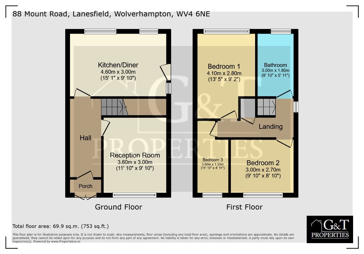 88 Mount Road, Wolverhampton floorplan