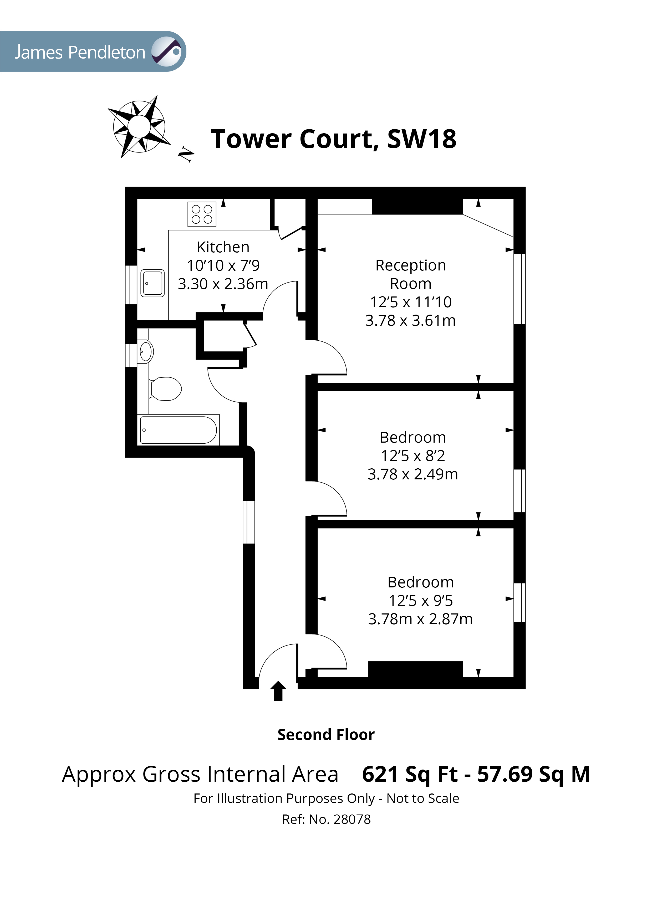 2 Bedrooms Flat for sale in Tower Court, Frogmore, Wandsworth, London SW18