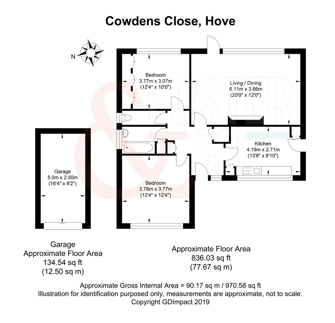 2 Bedrooms Detached bungalow for sale in Cowdens Close, Hove BN3