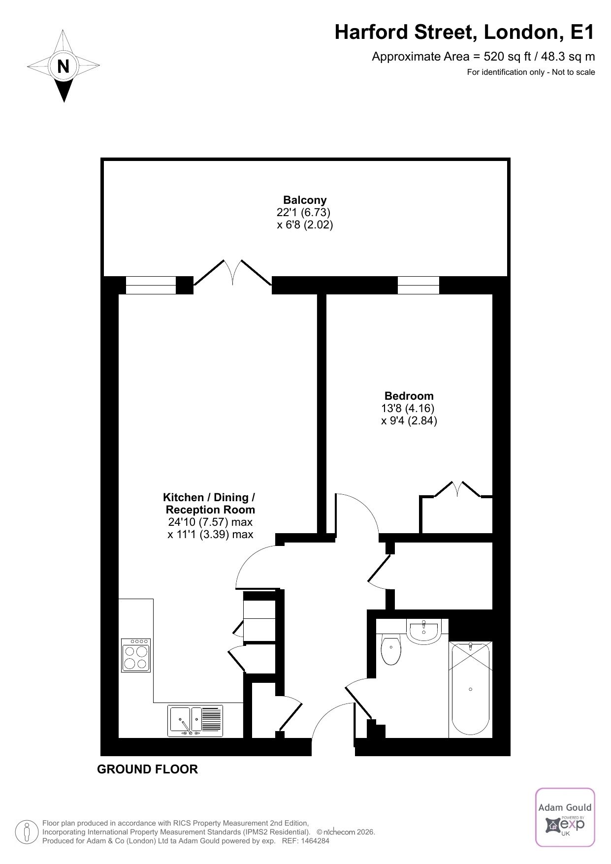 Graciosa Court, 176,Flat 4, Harford Street, London floorplan