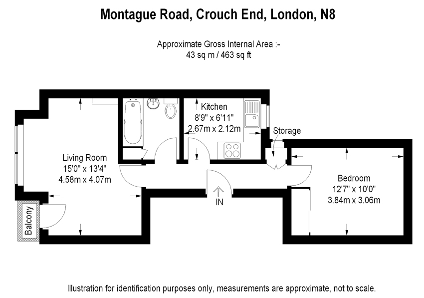 1 Bedrooms Flat to rent in Montague Road, London N8
