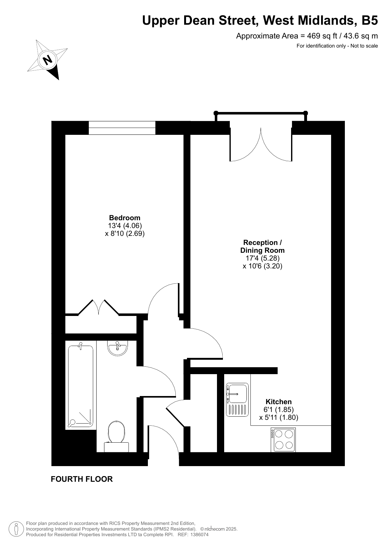Apartment 413, 38, Upper Dean Street,, West Midlands floorplan