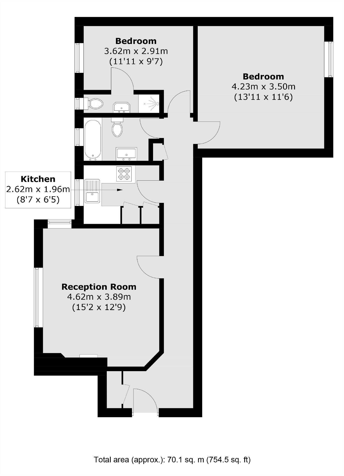 Shoot Up Hill, London floorplan