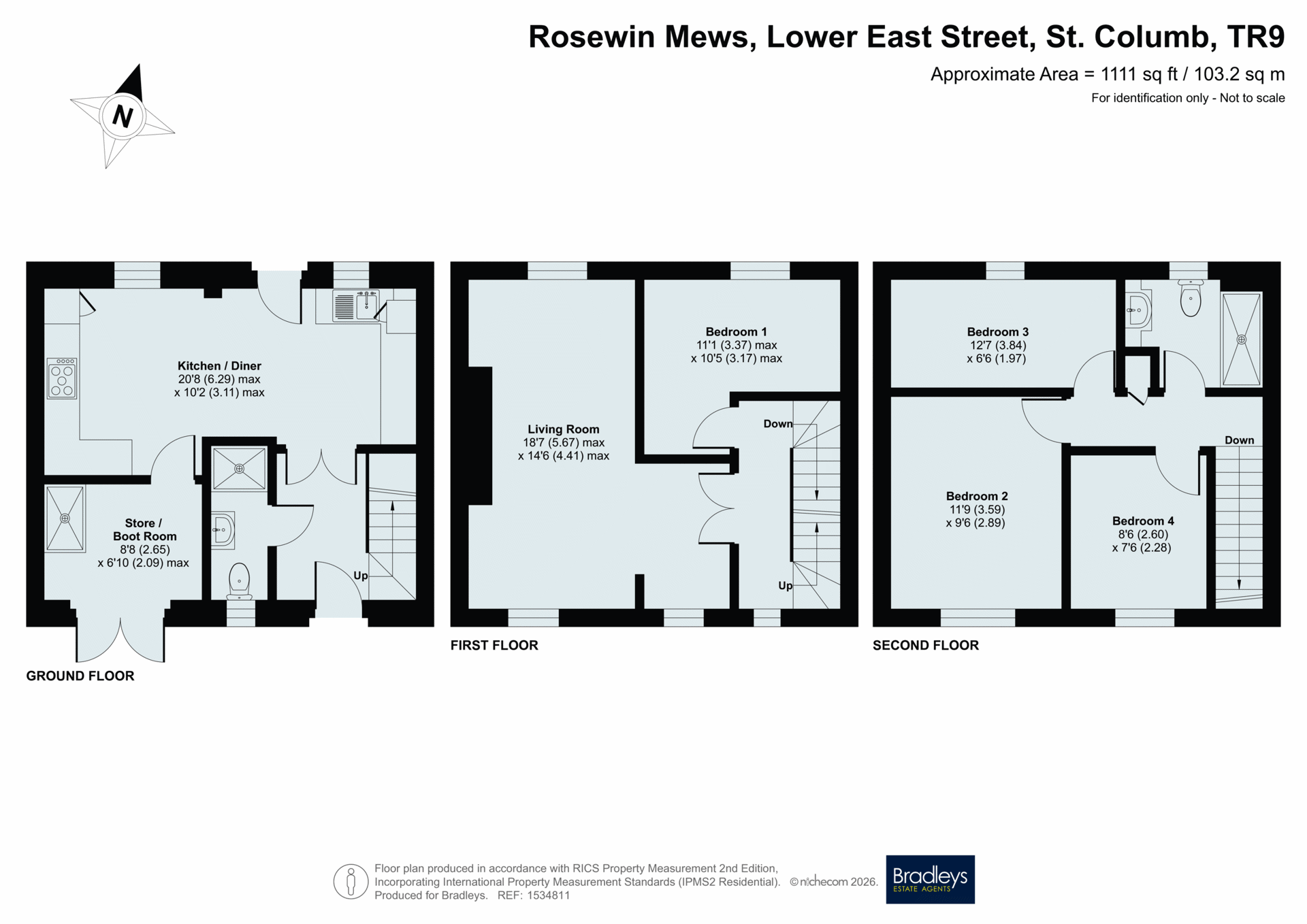 Rosewin Mews, St. Columb floorplan