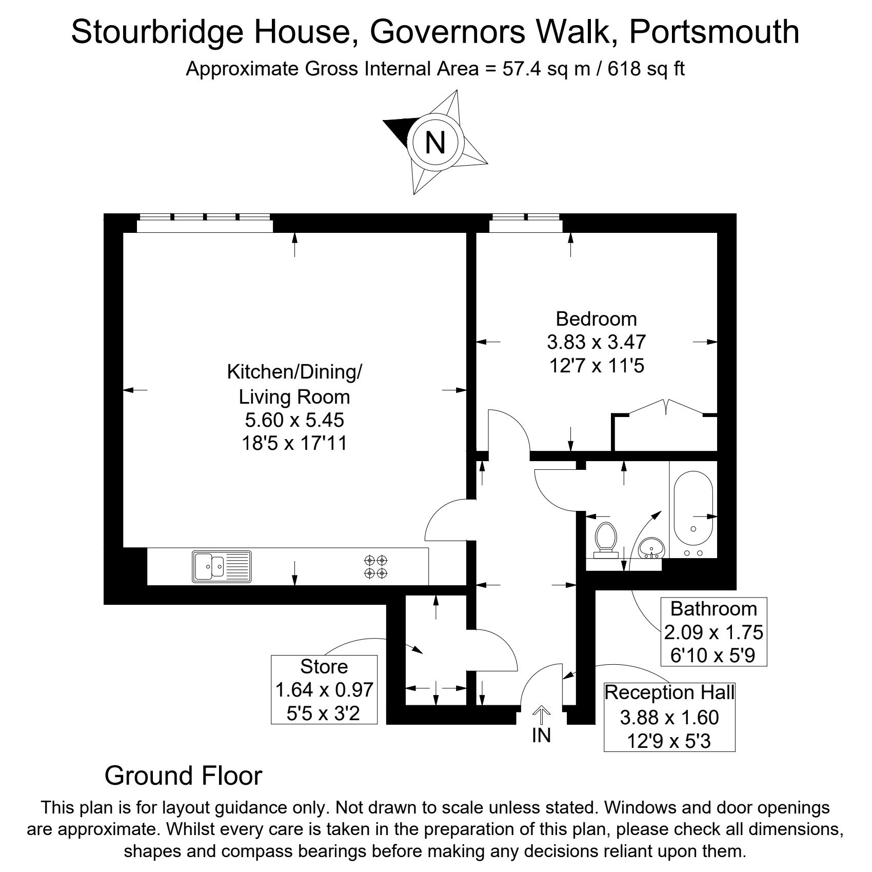 1,, Stourbridge House, Governors Walk, Portsmouth floorplan