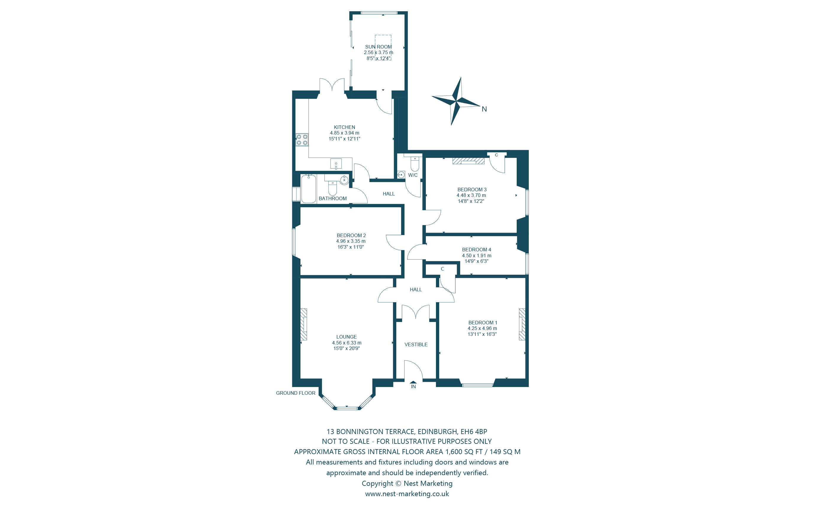 13 Bonnington Terrace, Trinity, Edinburgh EH6, 4 bedroom flat for sale