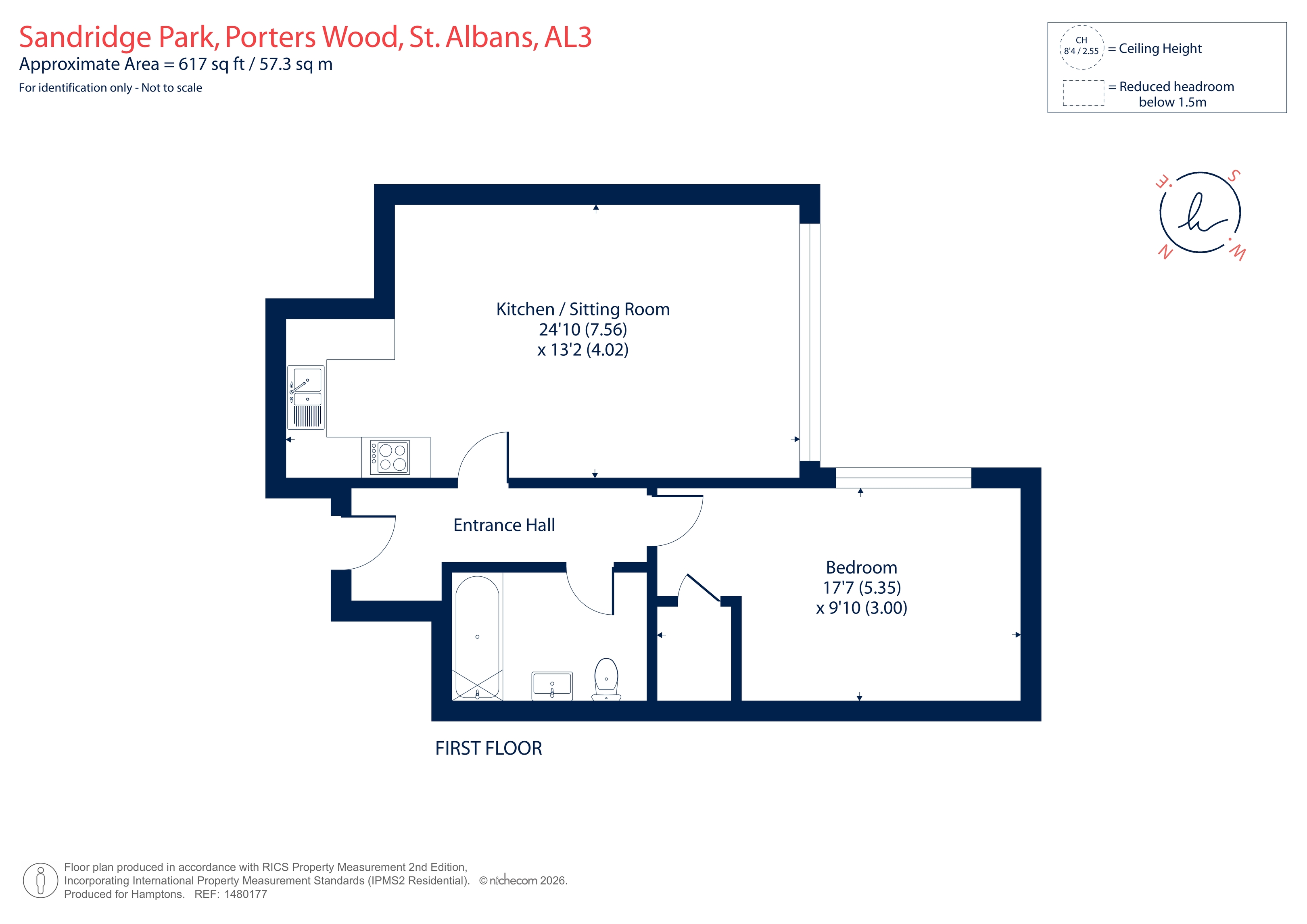 Flat 11, Oak Court, 14, Porters Wood, St. Albans floorplan