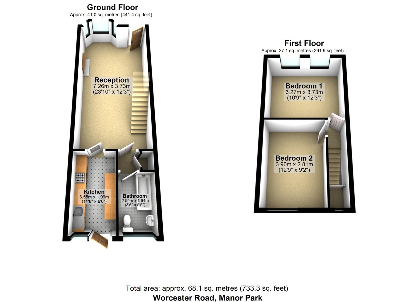 50, Worcester Road, London floorplan