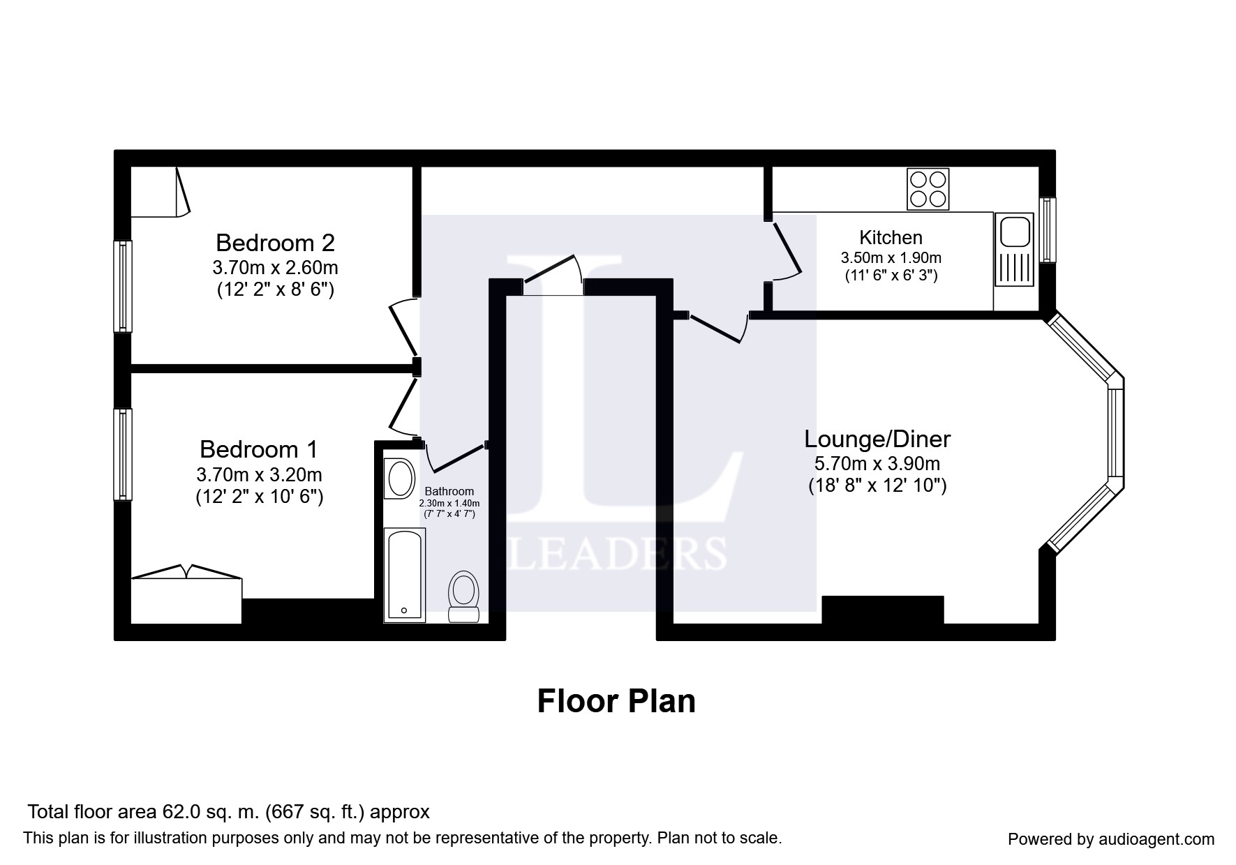 2 Bedrooms Flat to rent in Tisbury Road, Hove BN3