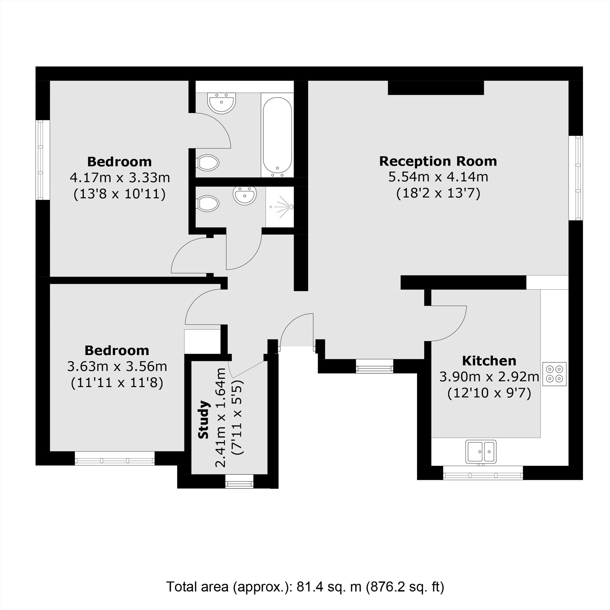 Flat A, 24, East Heath Road, London floorplan