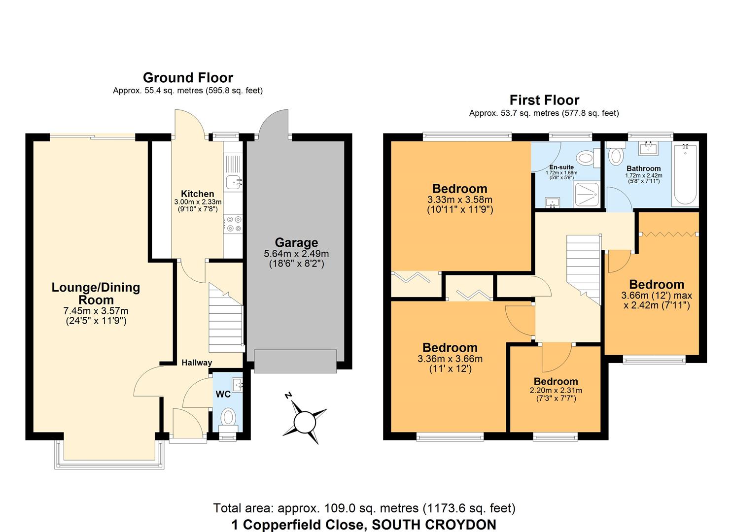 1, Copperfield Close, South Croydon floorplan