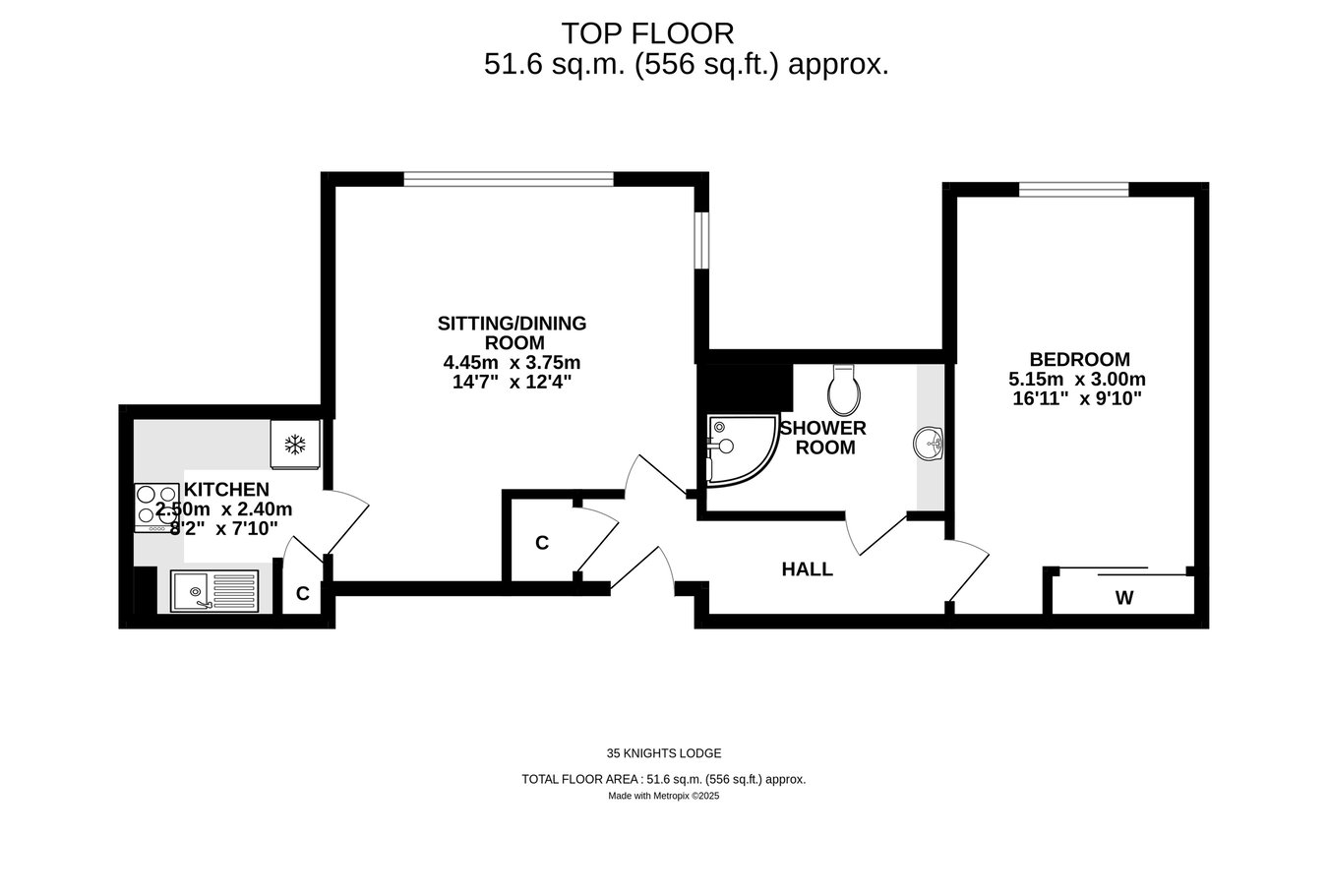 35 Knights Lodge, North Close, Lymington floorplan