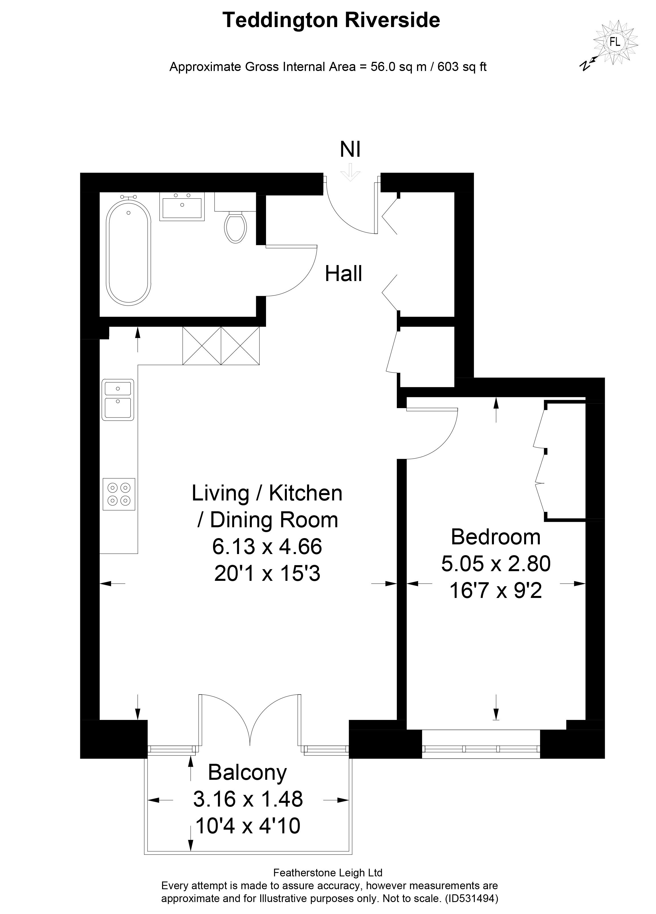 1 Bedrooms Flat to rent in Broom Road, Teddington TW11