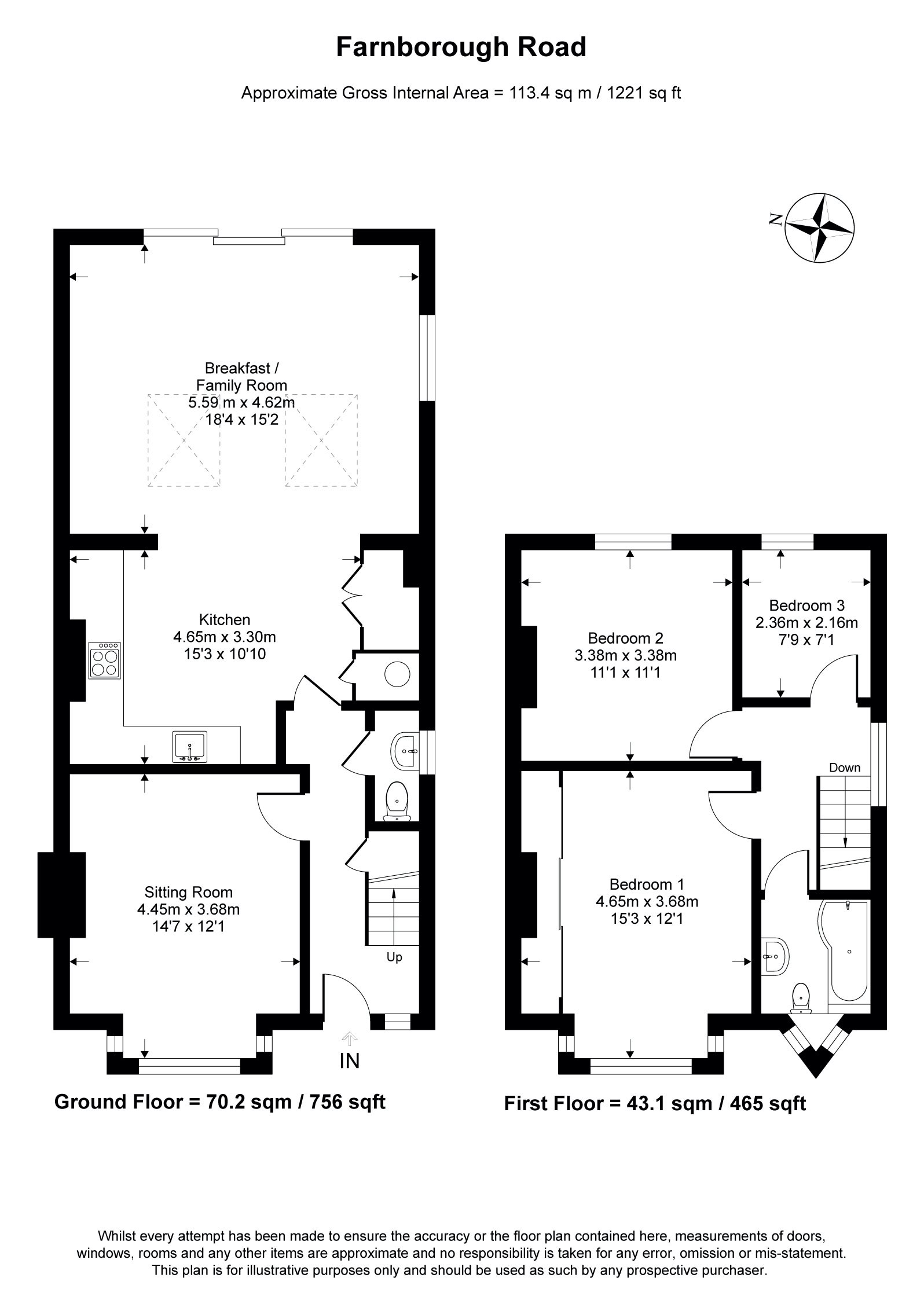 Farnborough Road, Farnborough GU14, 3 bedroom detached house for sale