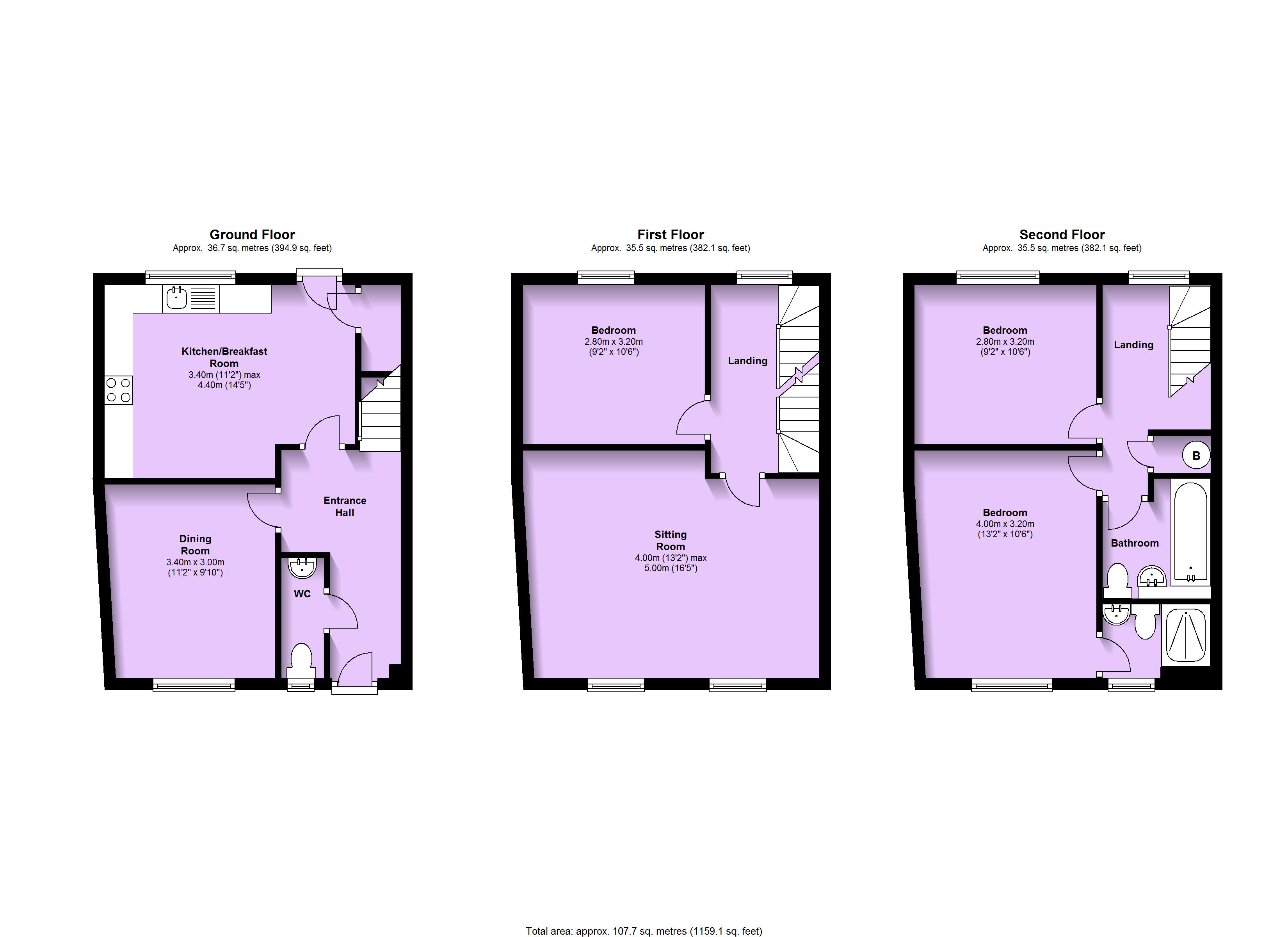 3 Bedrooms Town house to rent in Gatcombe Way, Priorslee TF2