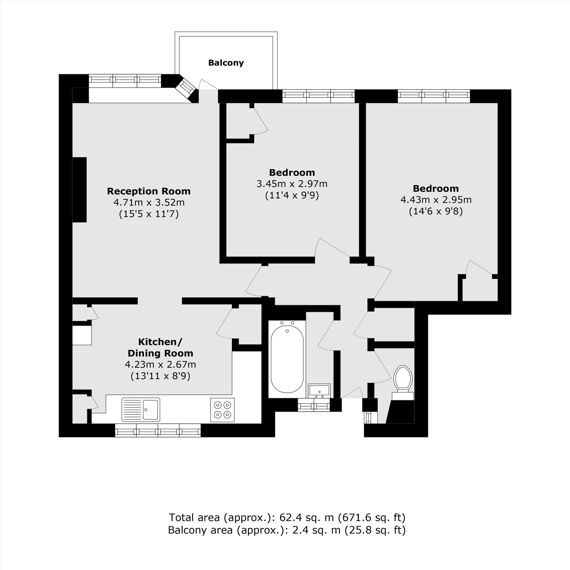 Flat 21, Webb House, Hemans Street, London floorplan