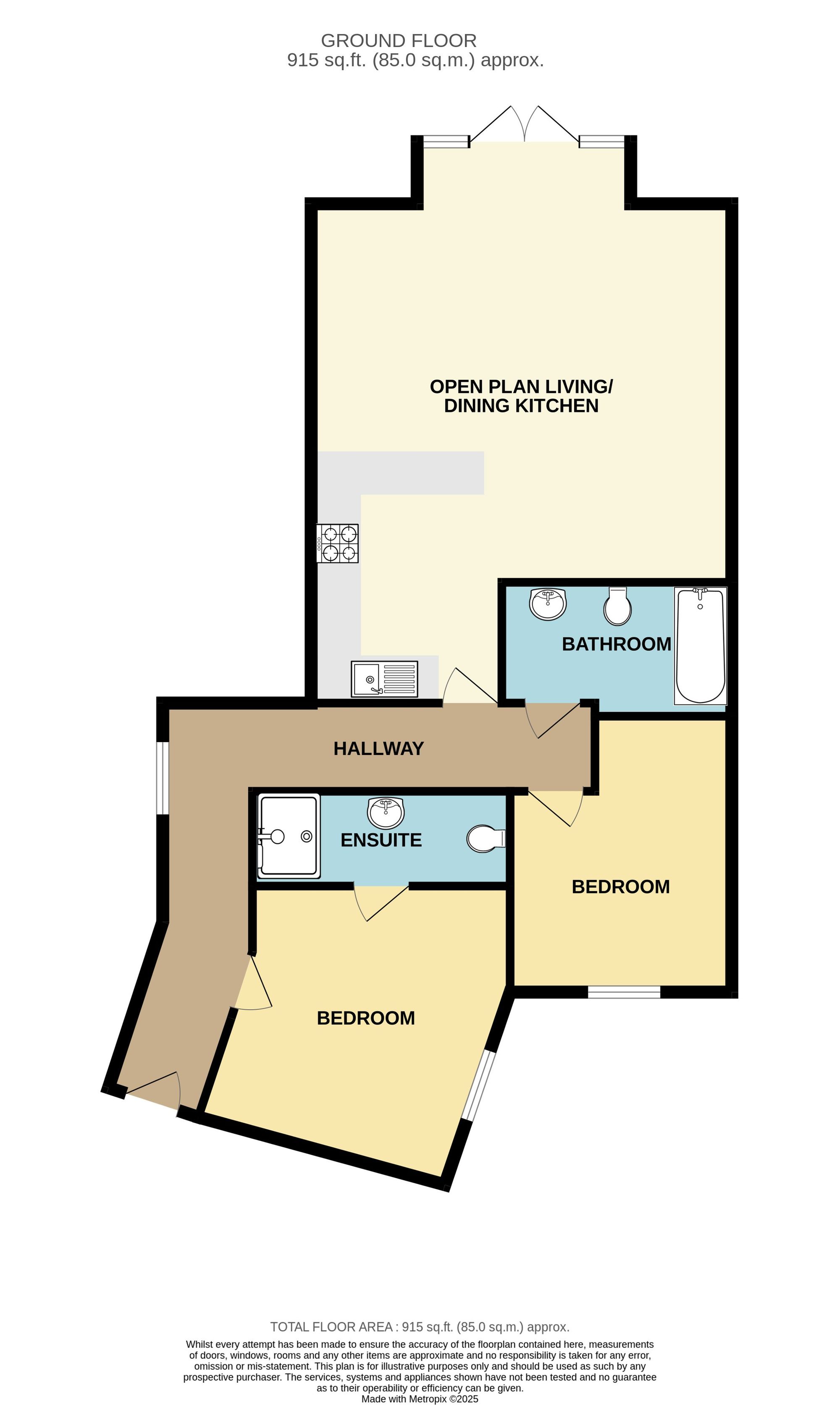 Apt 3, Harbour View North Quay Hill, Newquay floorplan