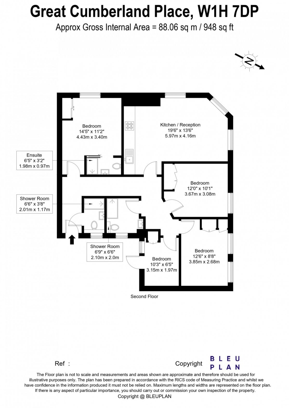 Flat 41, Cumberland Court, Great Cumberland Place, London floorplan