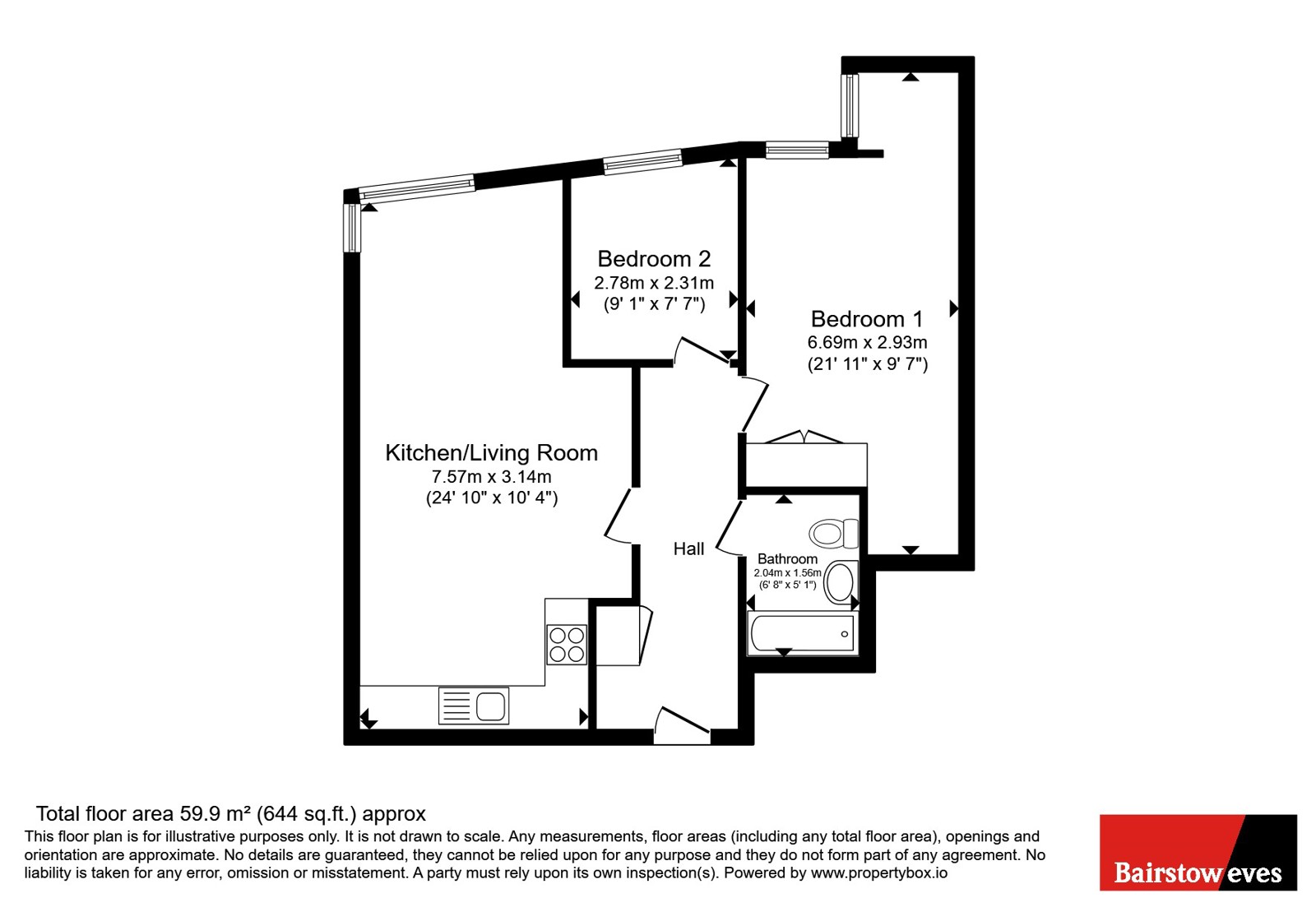 Flat 26, Blade Court, 29, Oldchurch Road, Romford floorplan