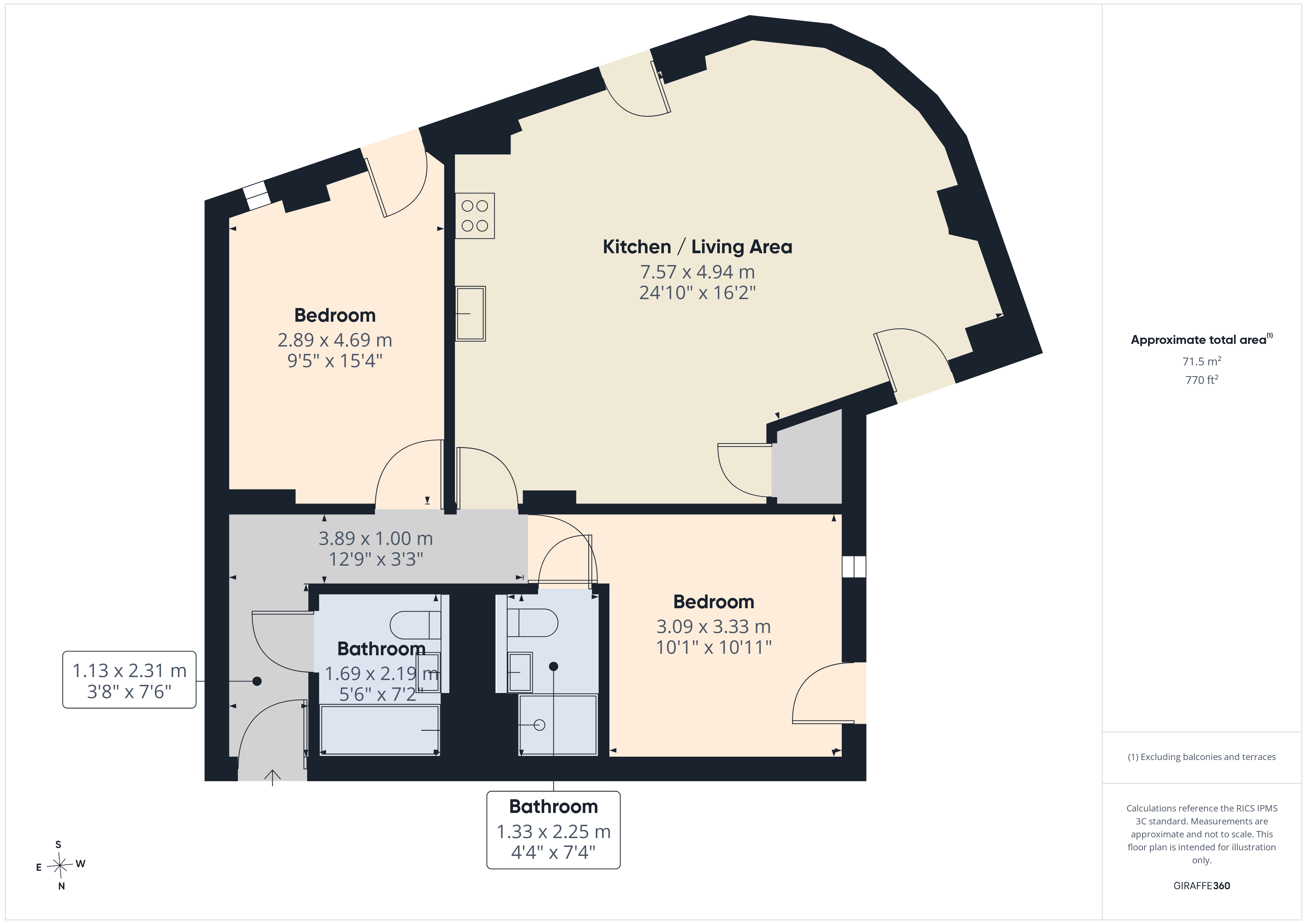 Apartment 93, The Wharf, Dock Head Road, Chatham floorplan