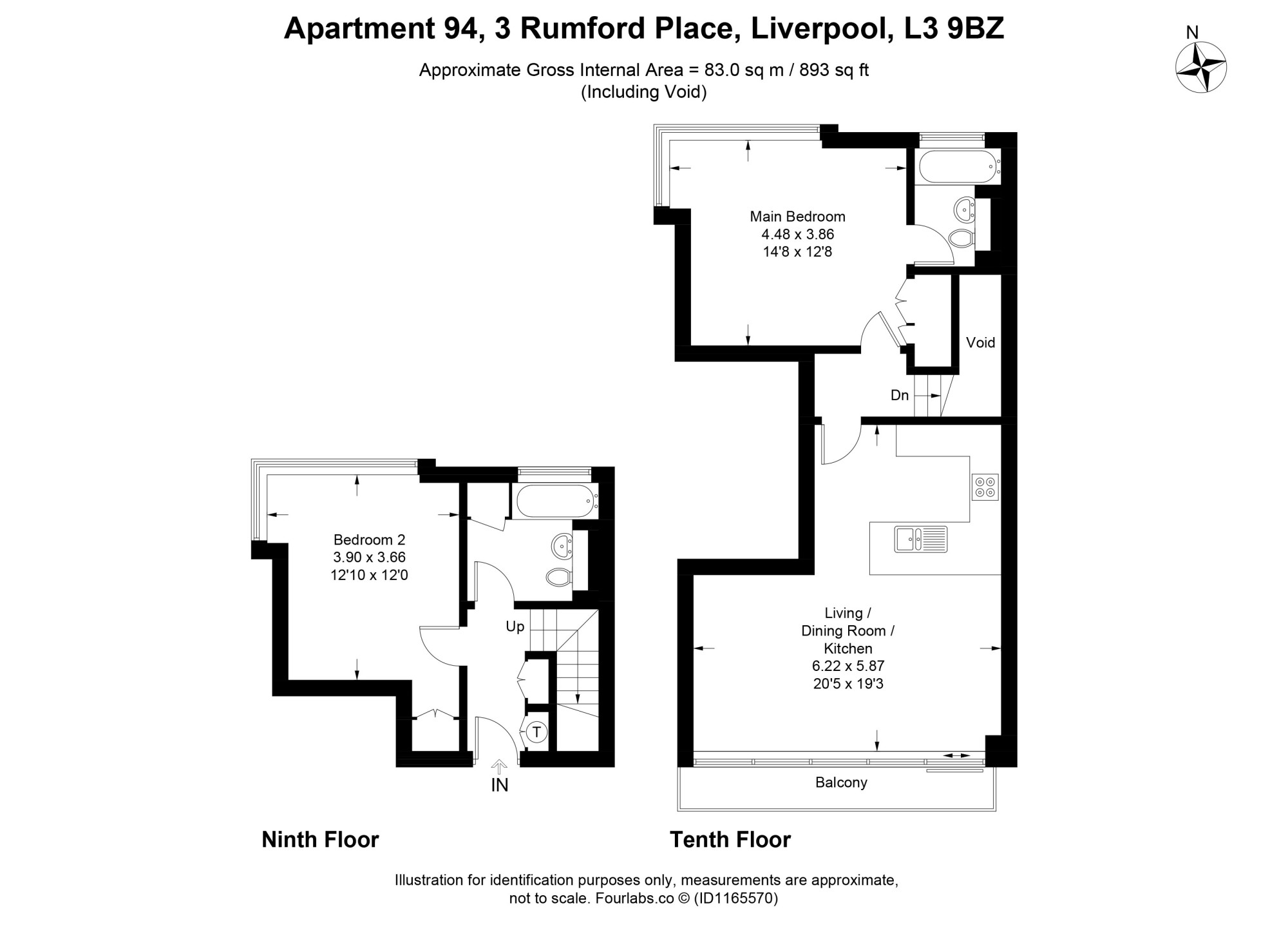 Apartment 94, 3 Rumford Place, Liverpool floorplan
