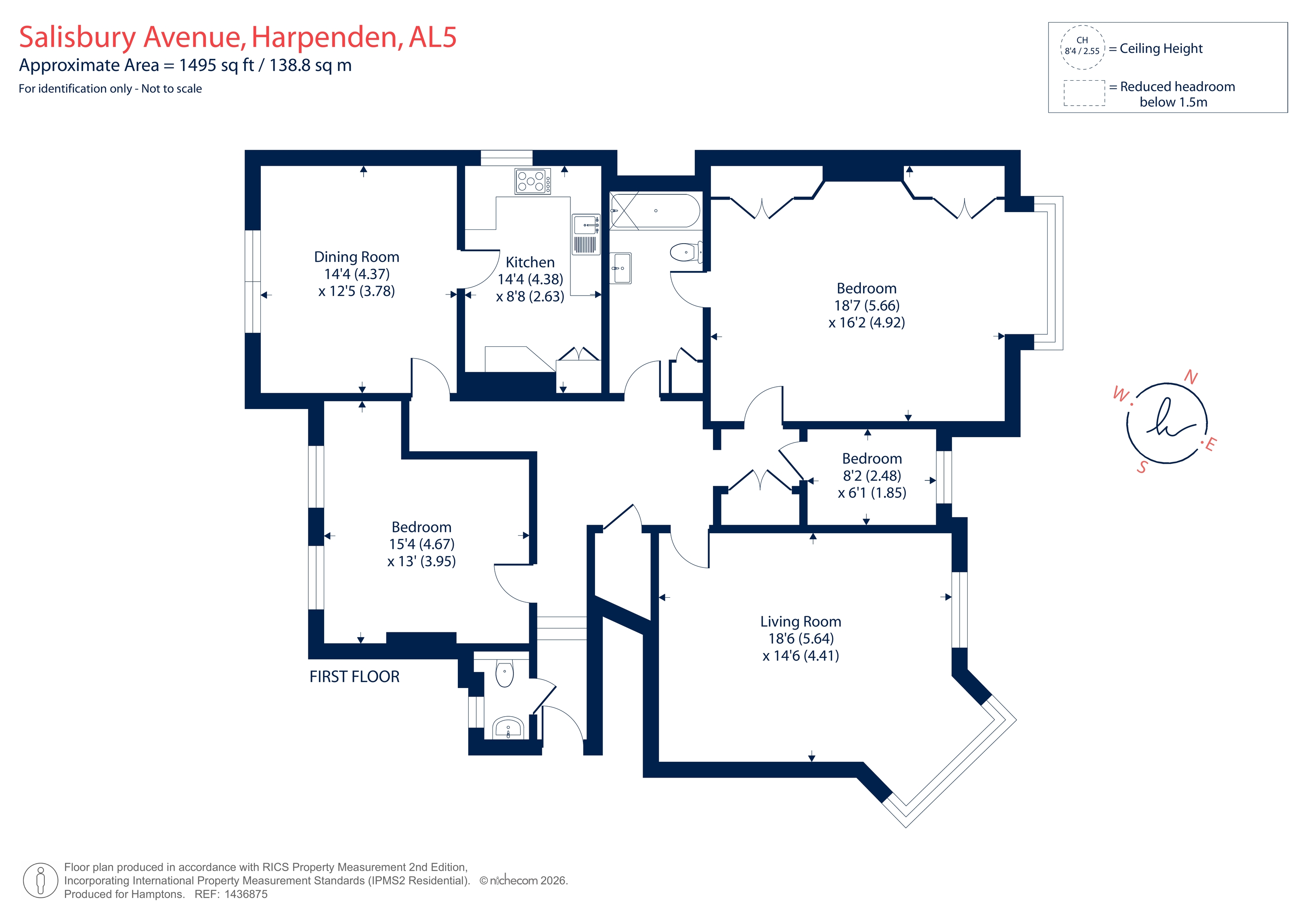 Flat 3, Roseness, 19 Salisbury Avenue, Harpenden floorplan