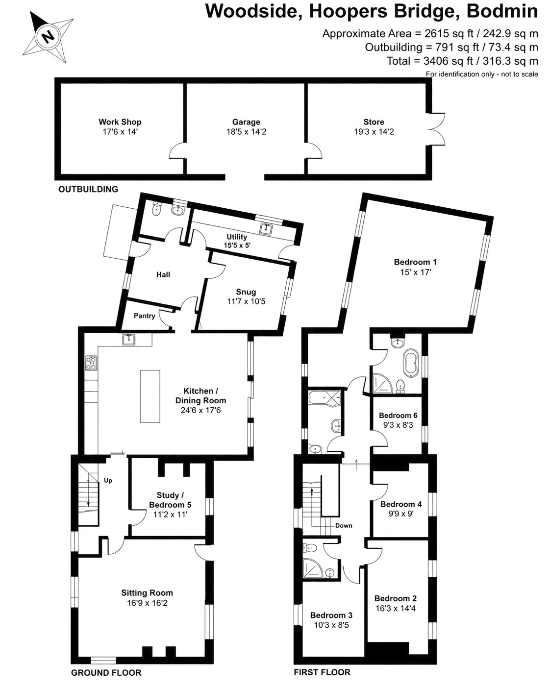 Woodside,, Hoopers Bridge, Cornwall floorplan