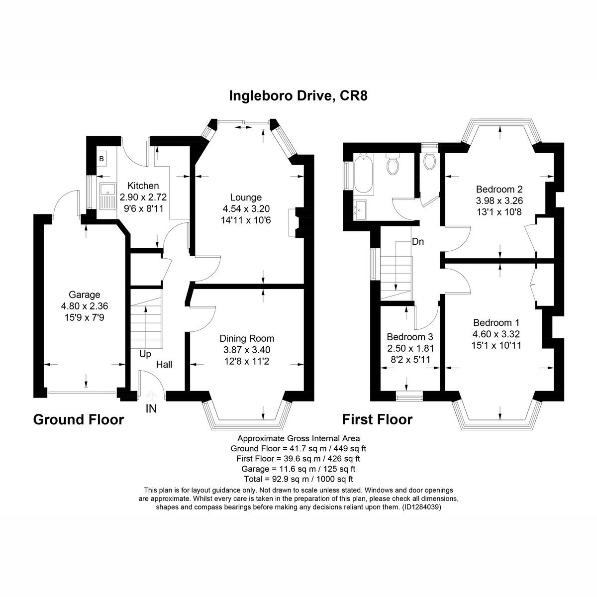 35, Ingleboro Drive, Purley floorplan