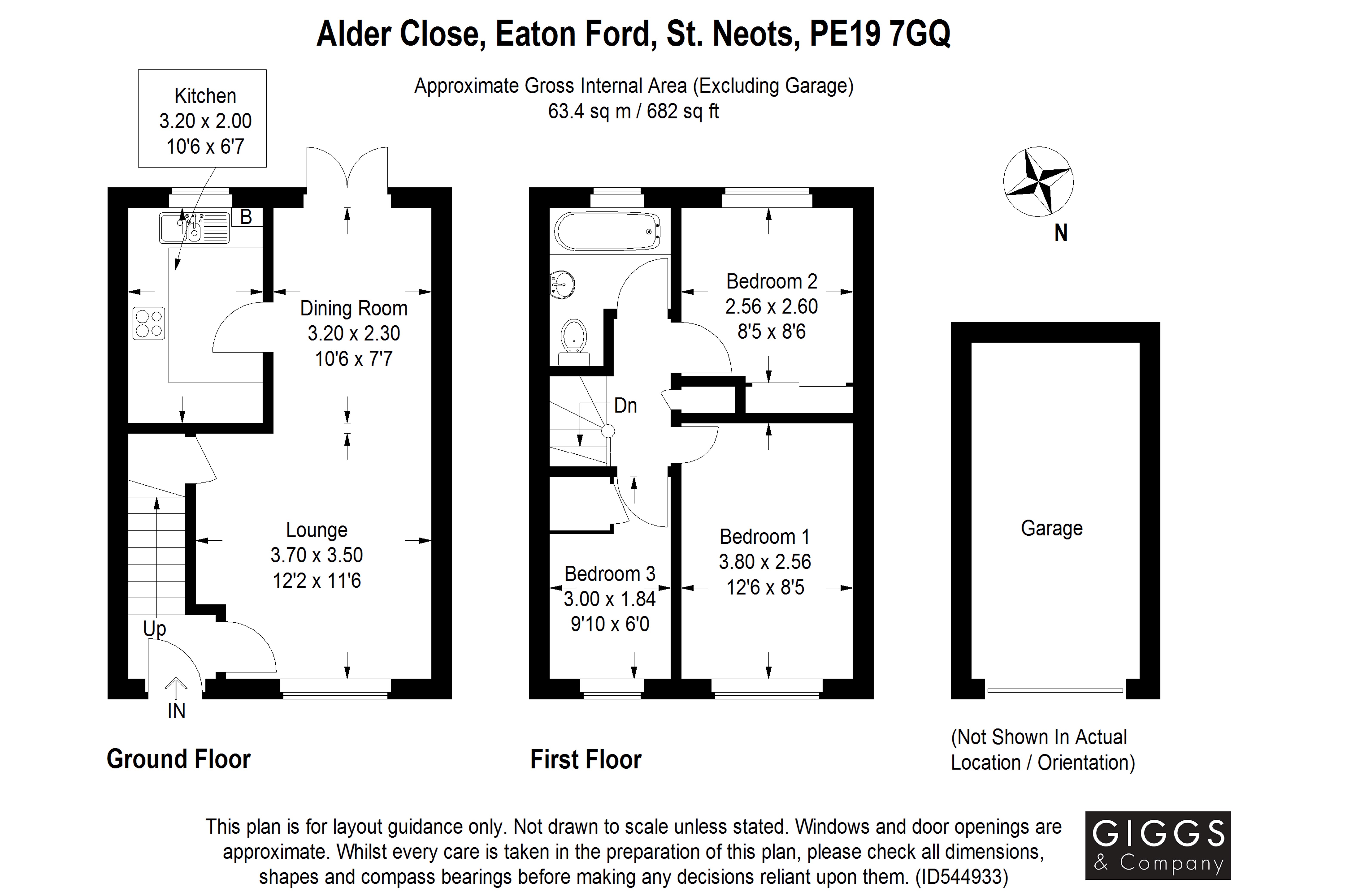 3 Bedrooms Terraced house for sale in Alder Close, Eaton Ford, St. Neots, Cambridgeshire PE19