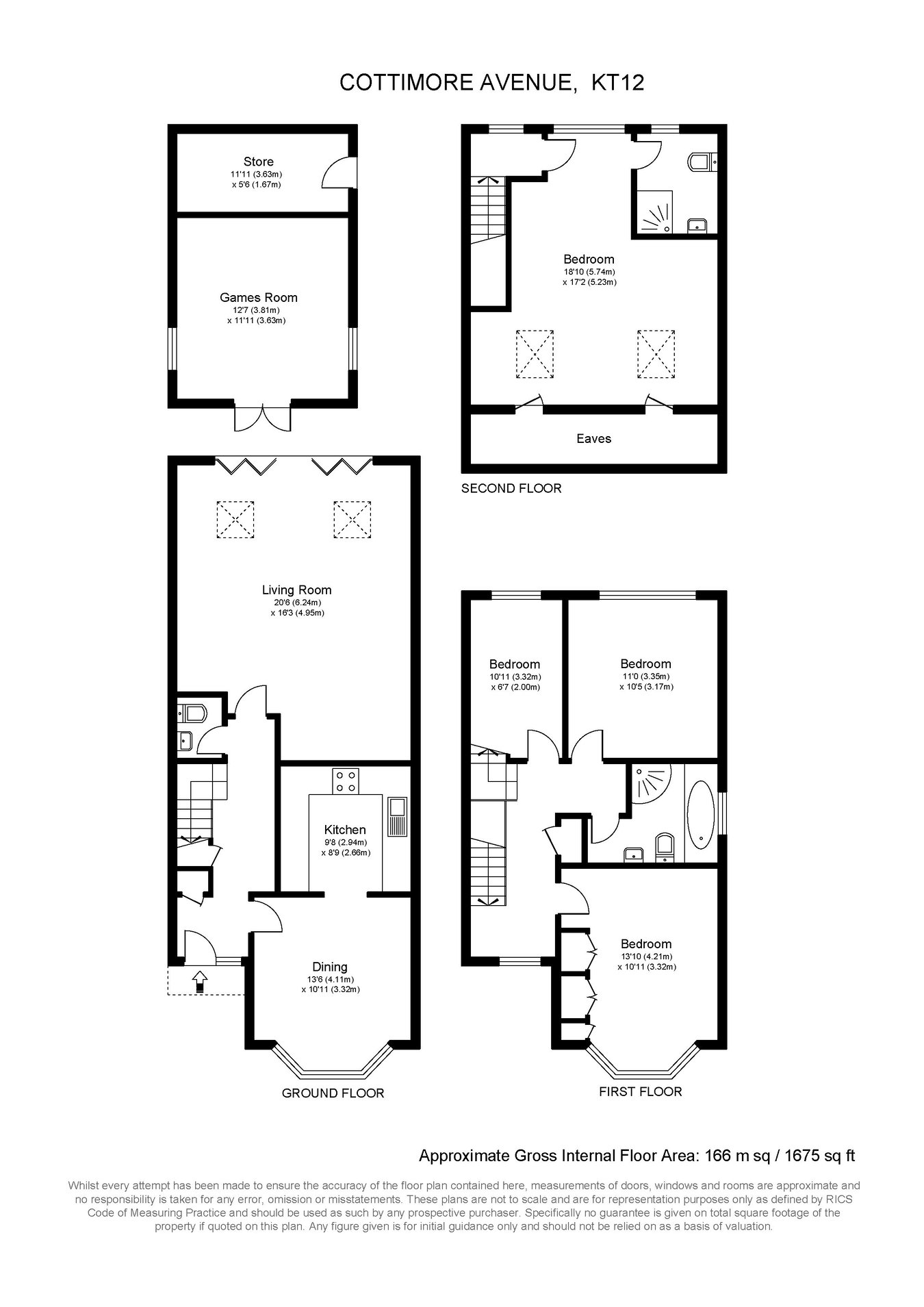 106, Cottimore Avenue, Walton-on-Thames floorplan
