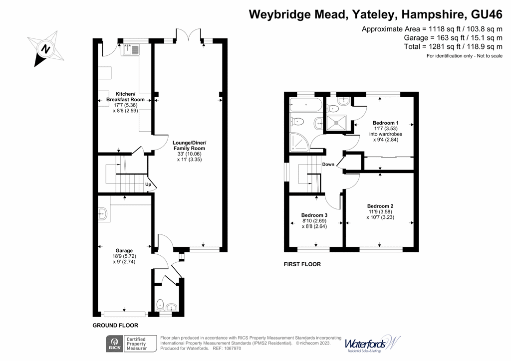 Weybridge Mead, Yateley, Hampshire GU46, 3 bedroom detached house for