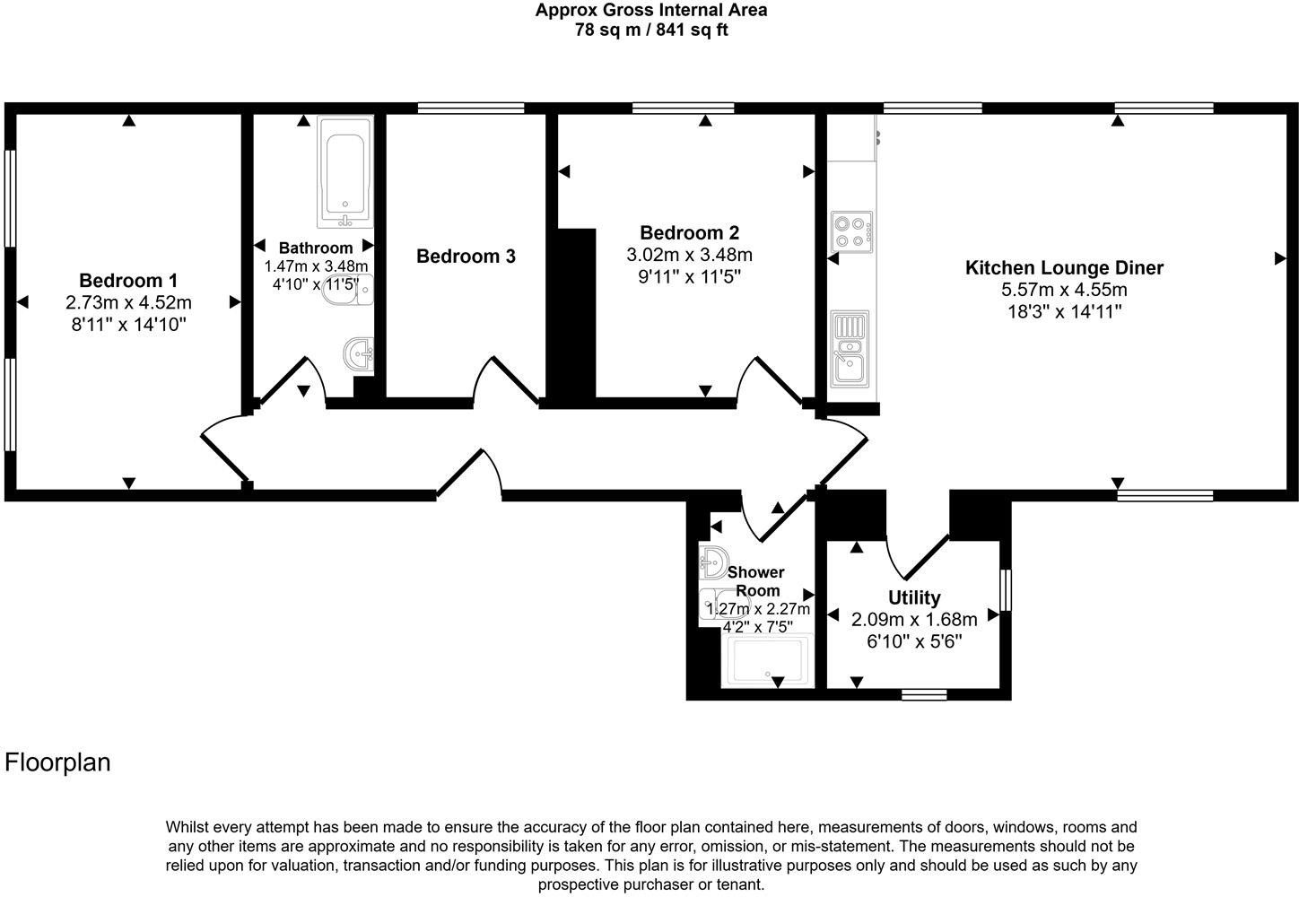 Apartment 4, 12, New Hall, Merseyside floorplan