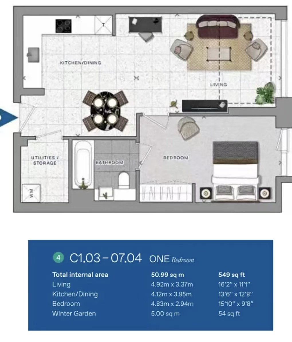 2204, Bouchon Point, London, United Kingdom floorplan