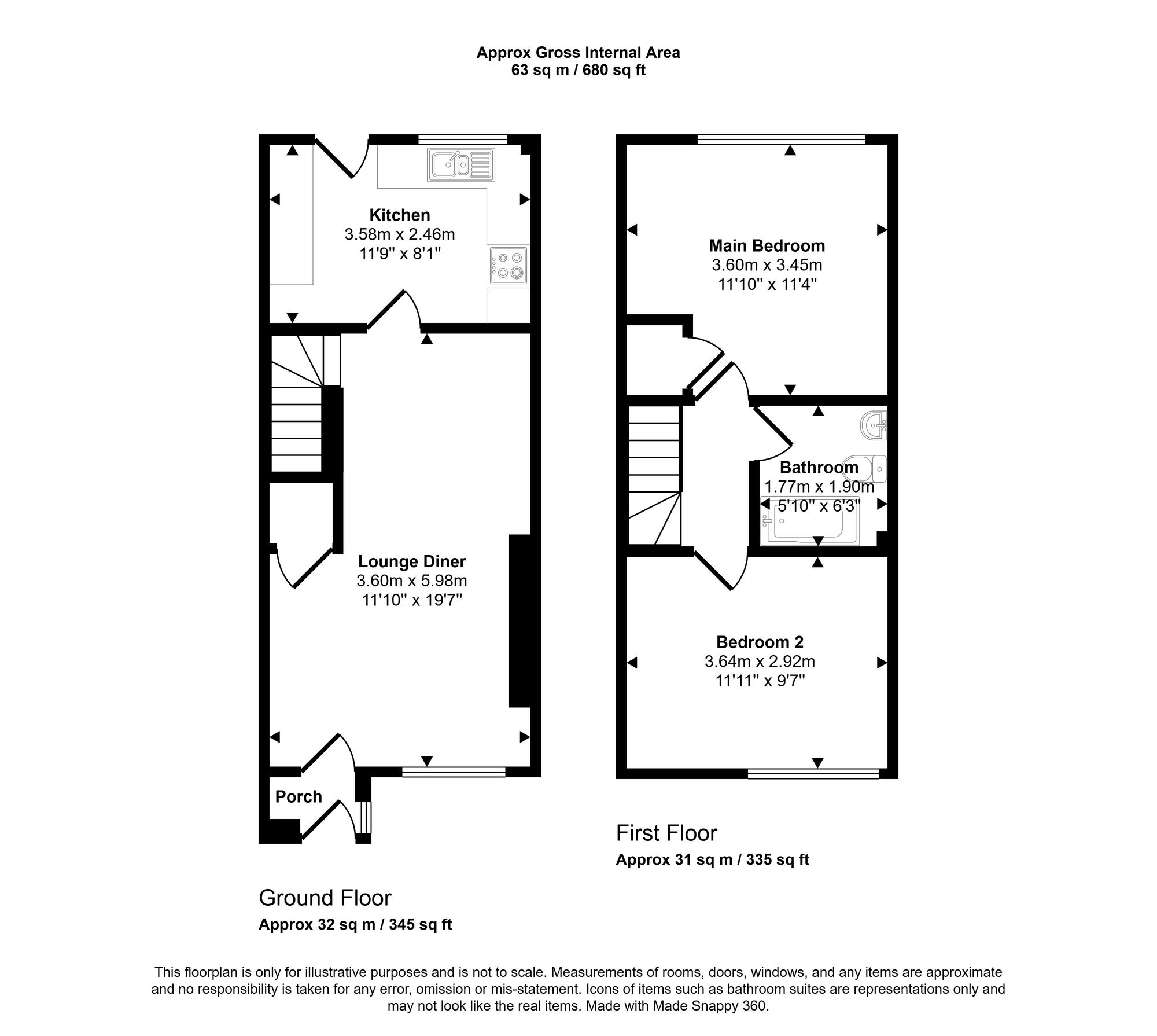 226 Ashbourne Avenue, Wigan floorplan